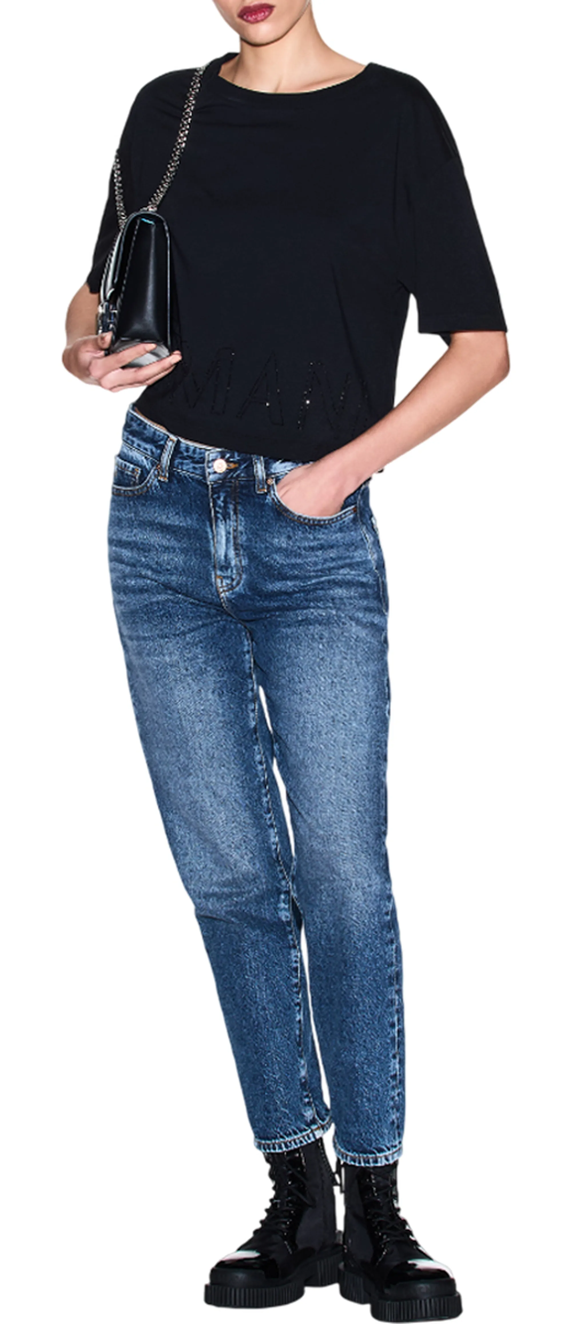 Armani Exchange T-Shirt Cropped Nero Xw001709Af17172 175851