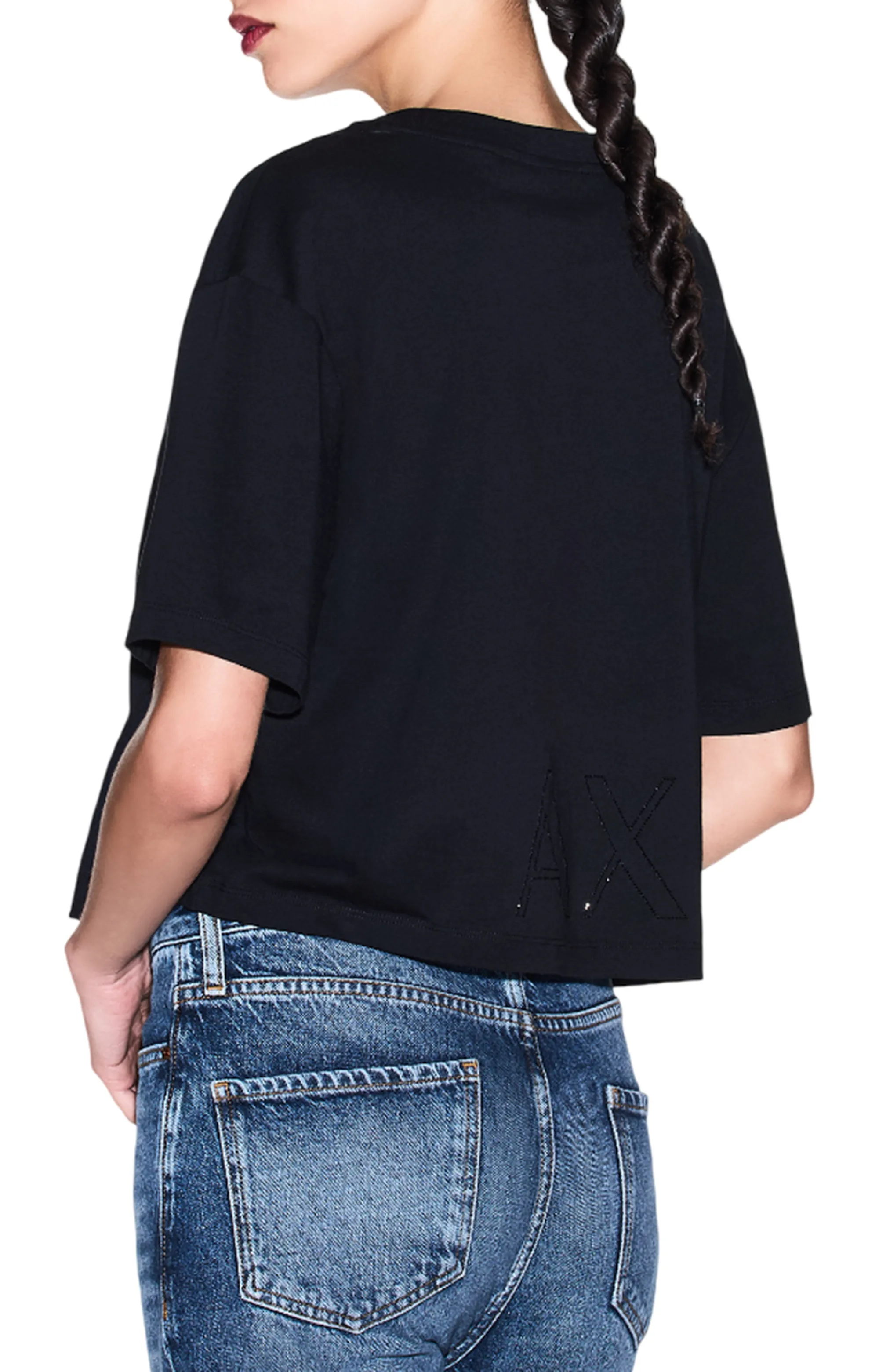 Armani Exchange T-Shirt Cropped Nero Xw001709Af17172 175853