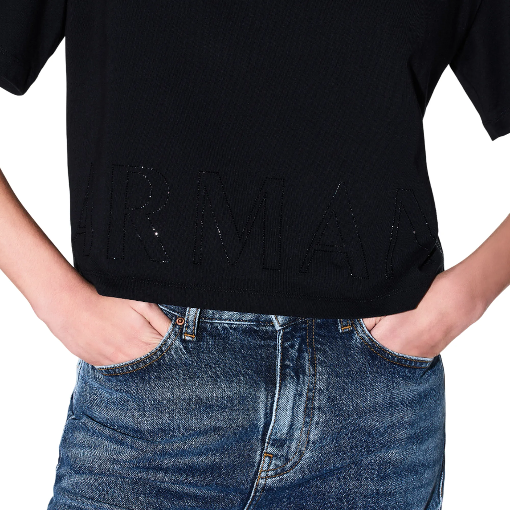 Armani Exchange T-Shirt Cropped Nero Xw001709Af17172 175854