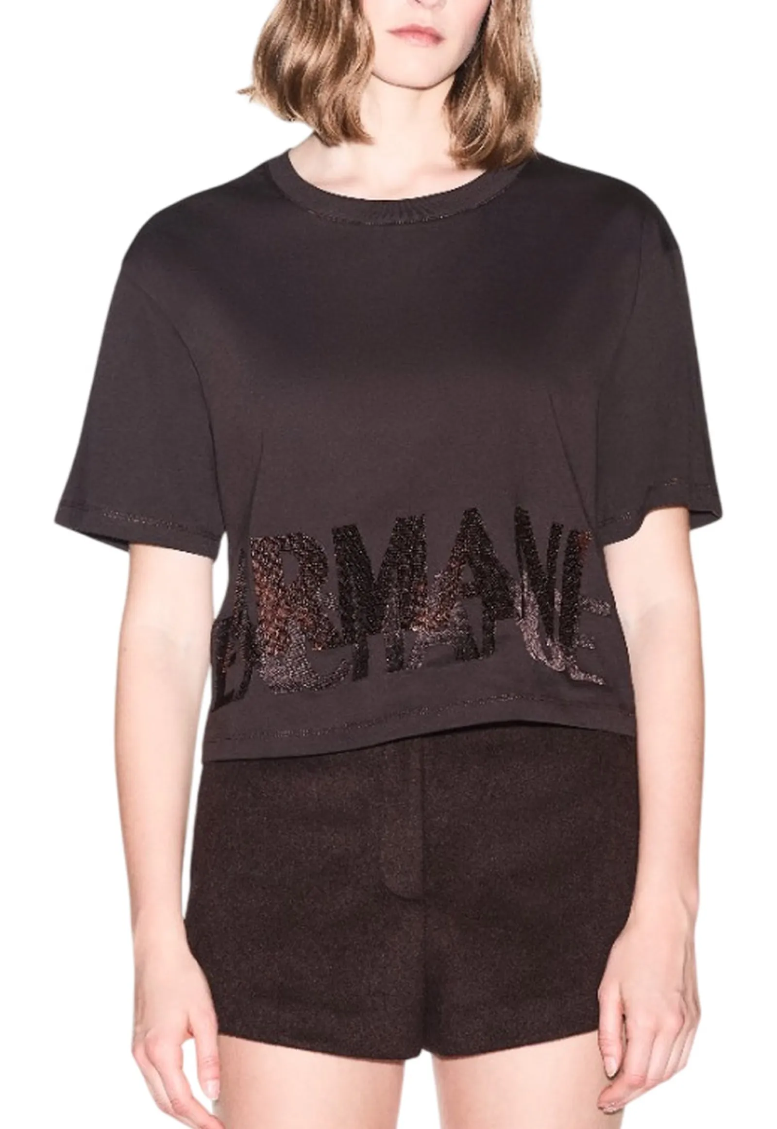 Armani Exchange T-Shirt In Jersey Di Cotone Marrone Xw002779Af10356 194823
