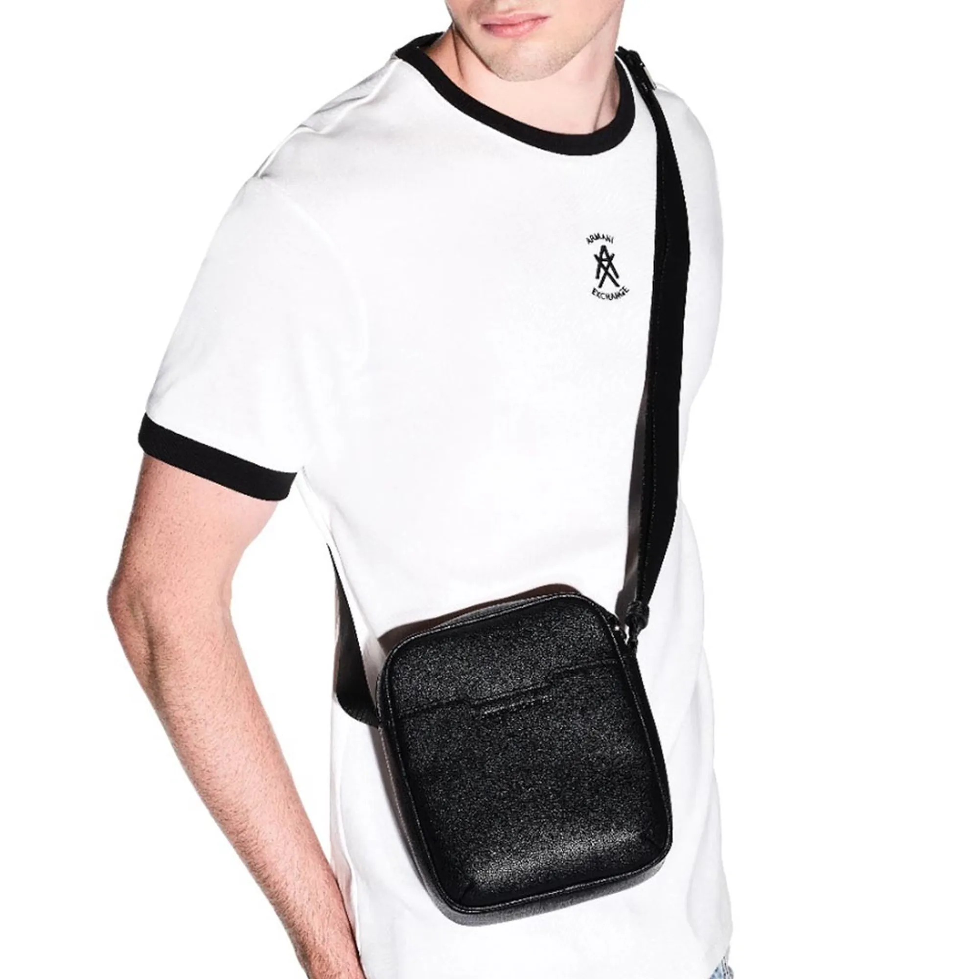Armani Exchange Tracolla Martellata Regolabile Nero Xm002584Af22651 194702