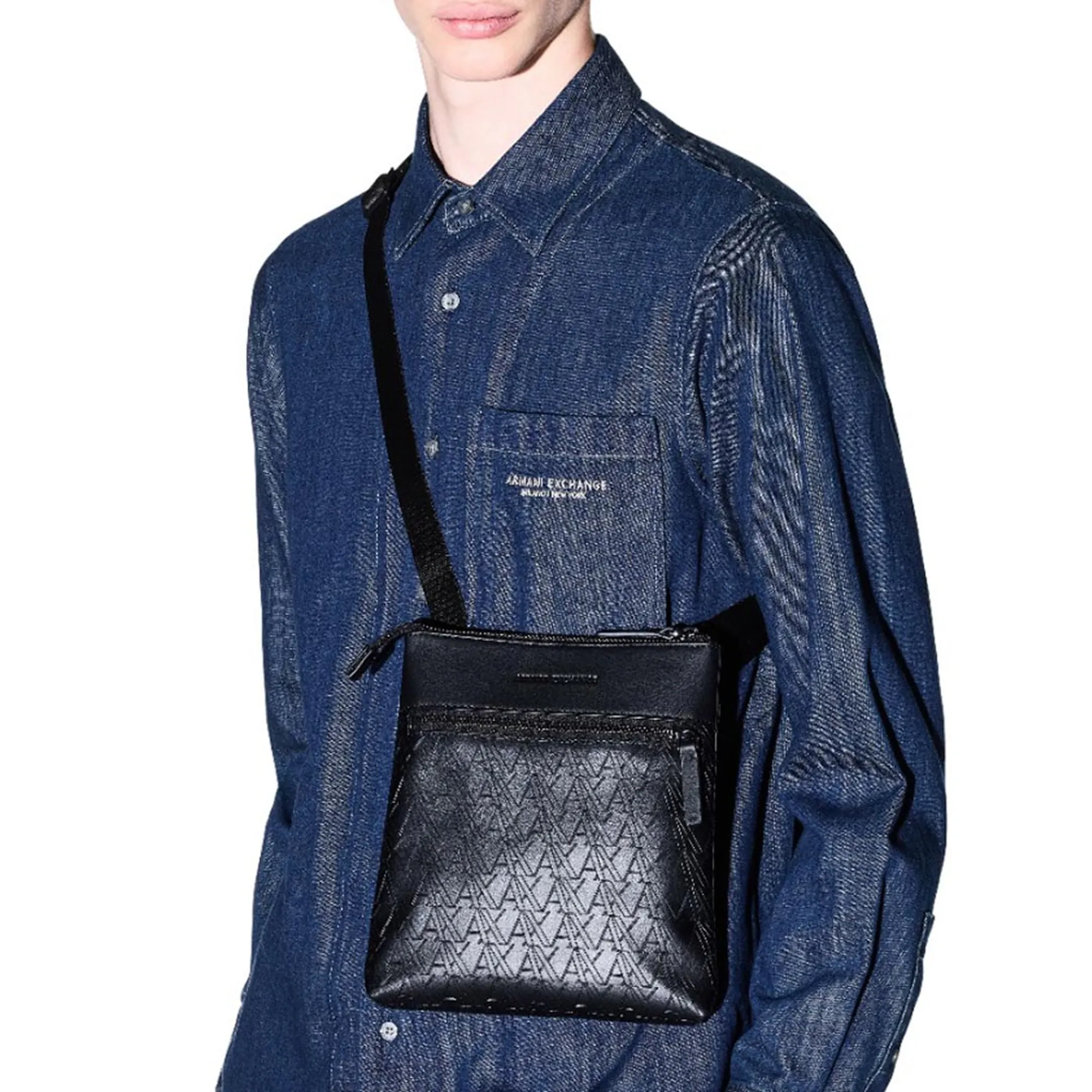 Armani Exchange Tracolla Piatta Con Logo Impresso E Tasca Frontale Nero Xm003582Af26662 194672
