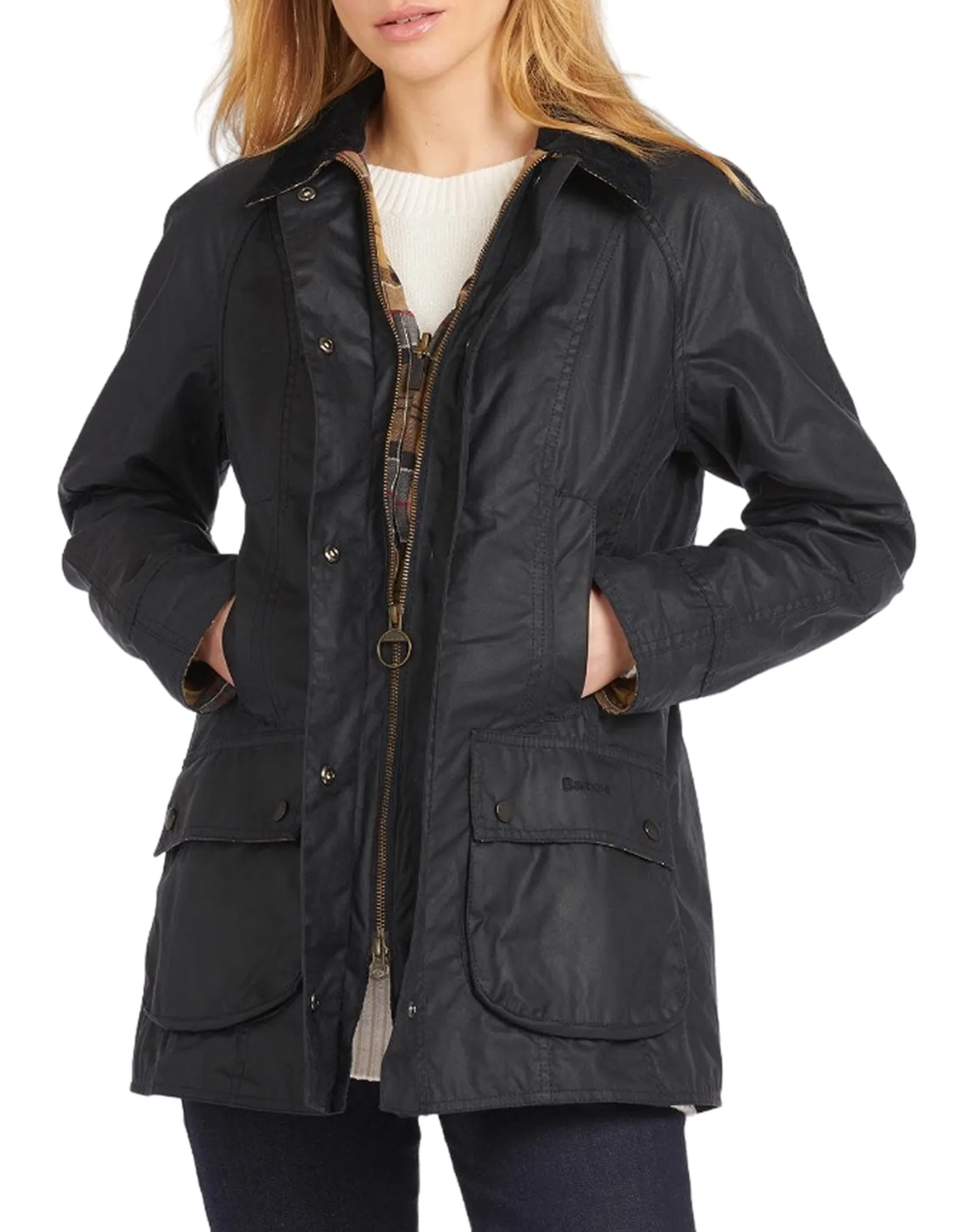 Barbour Giubbino Beadnell Wax Blu Lwx0667 94479
