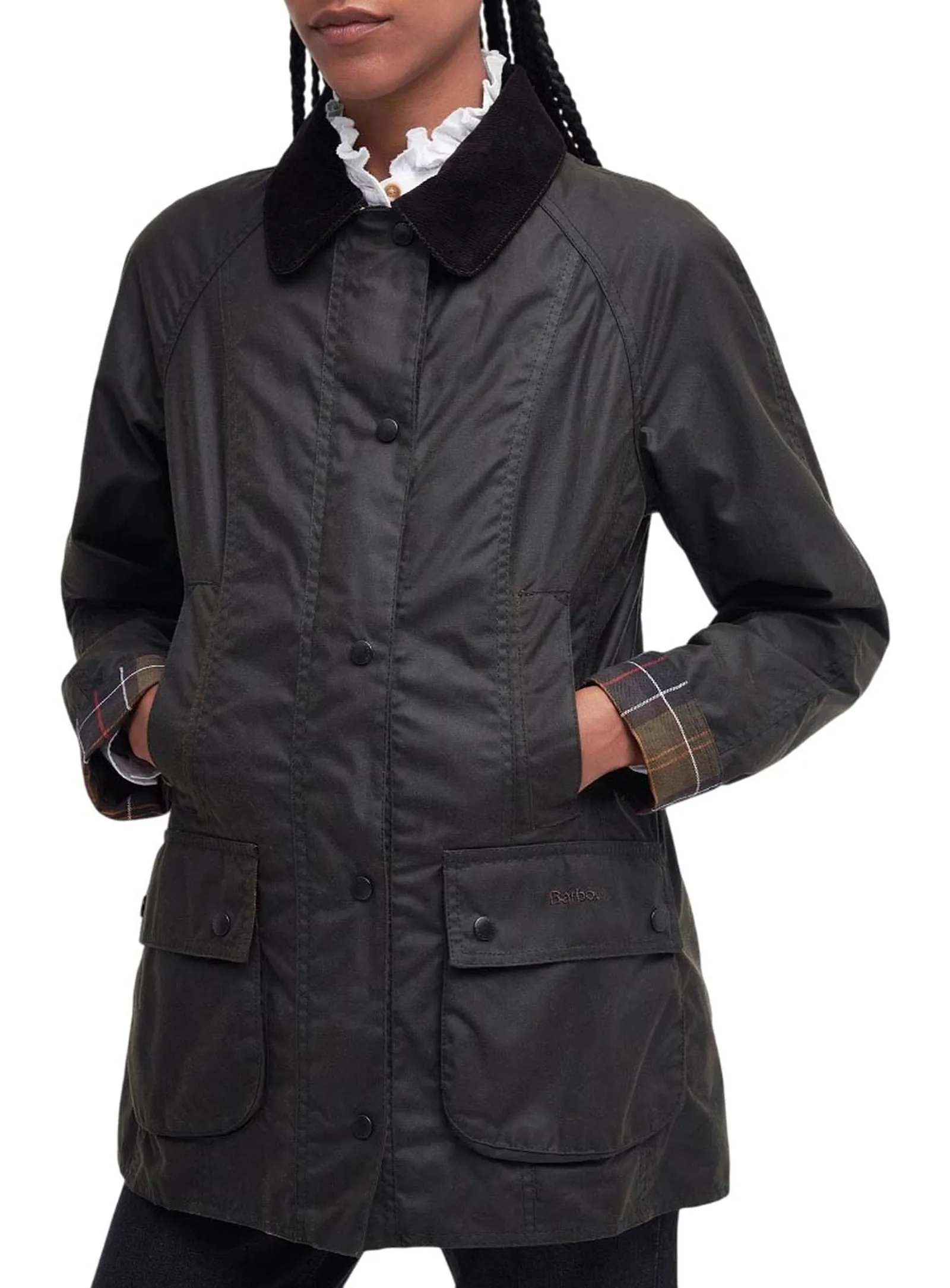 Barbour Giubbino Beadnell Wax Olive Lwx0668 160346