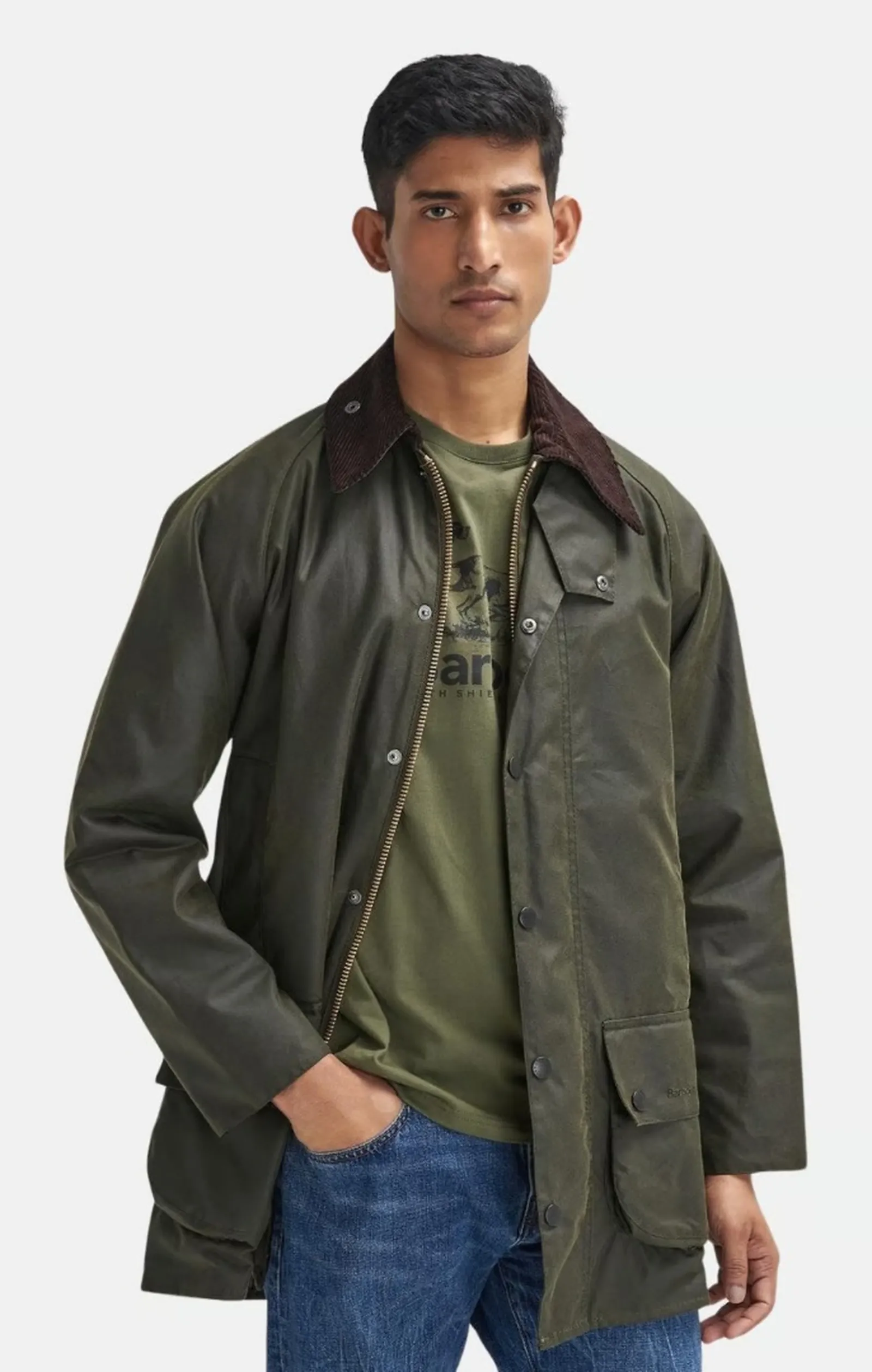 Barbour Giubbino Beaufort Wax Olive Mwx0017 169190