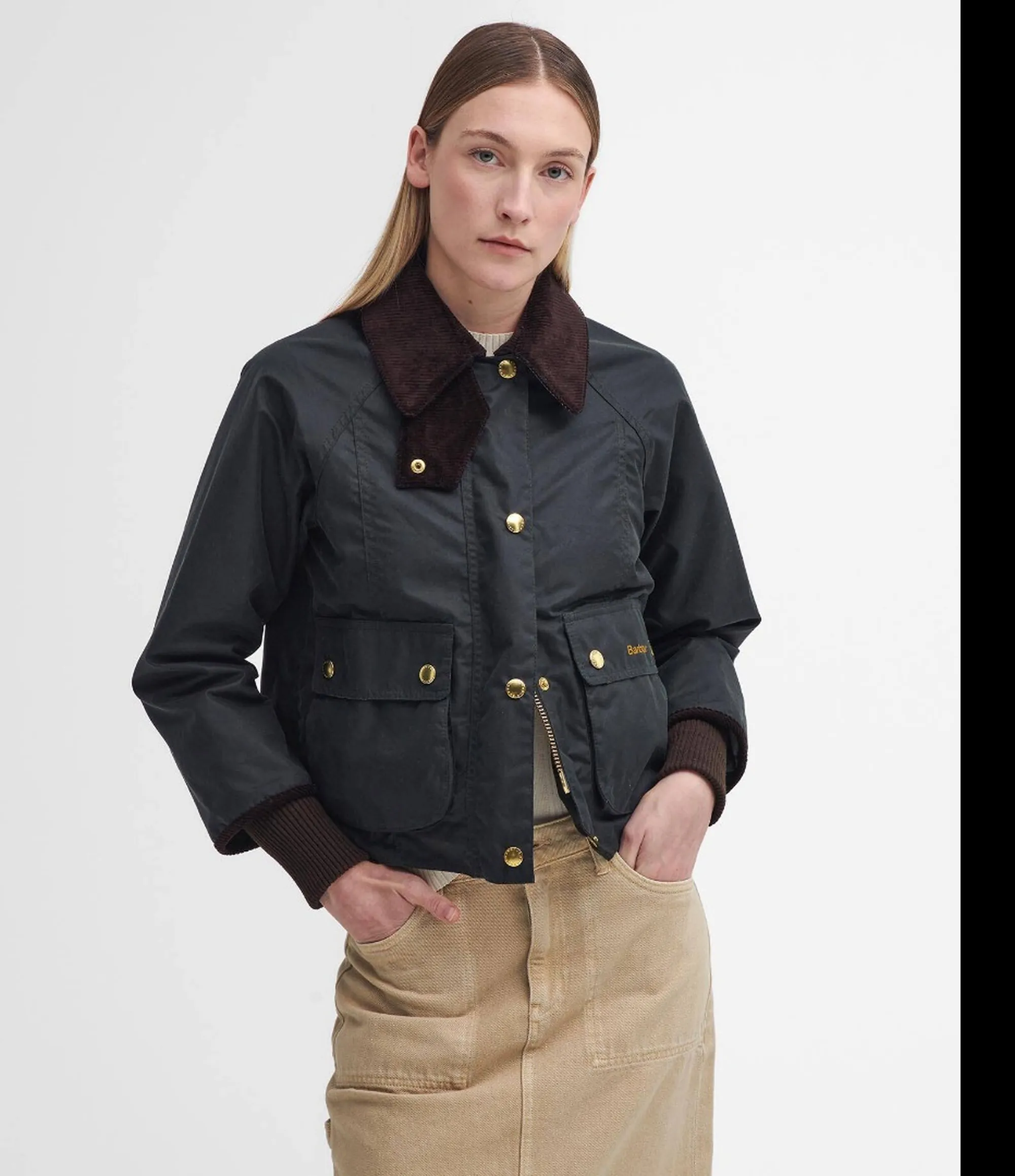 Barbour Giubbino Cropped Beadnell Sage Lwx1403 169316