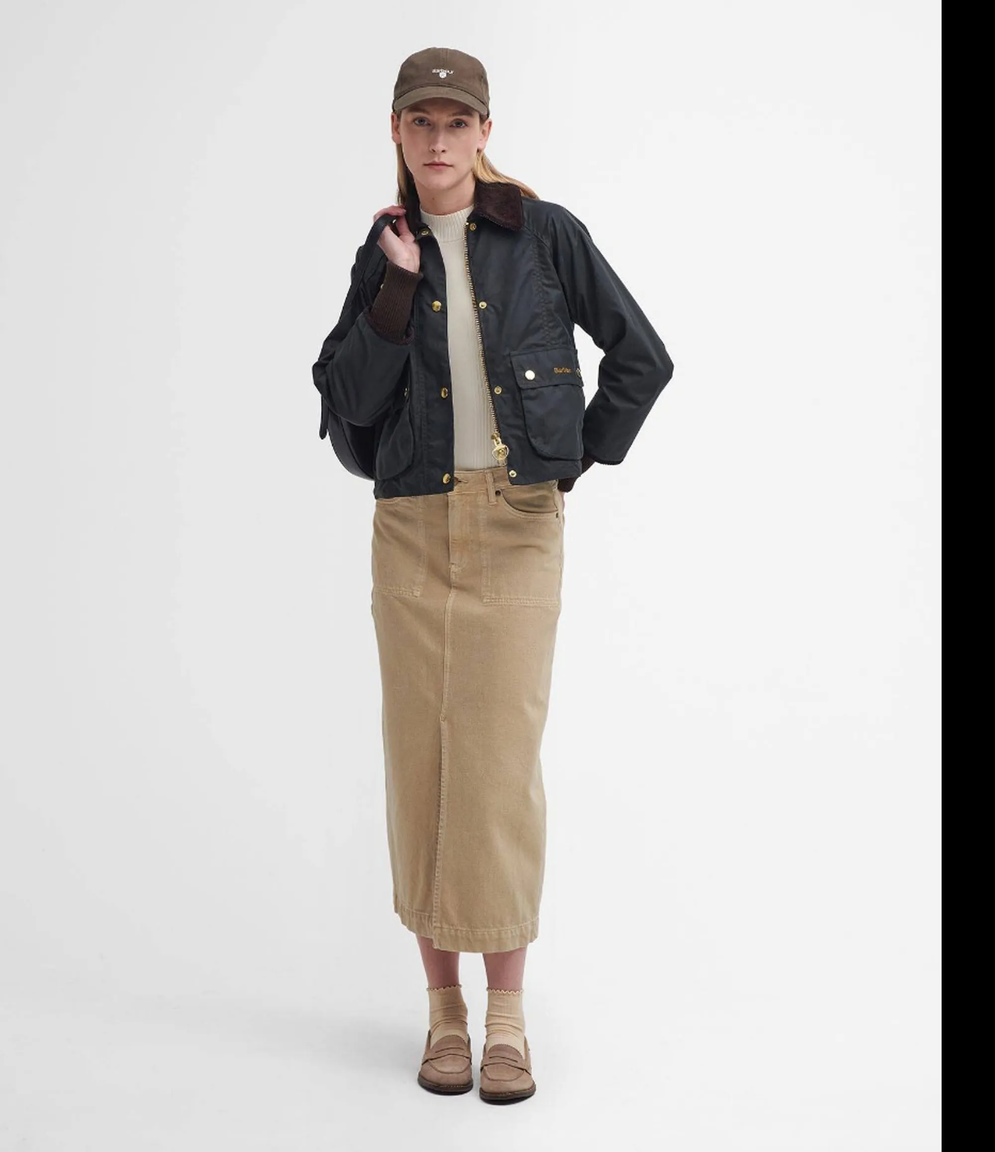Barbour Giubbino Cropped Beadnell Sage Lwx1403 169317