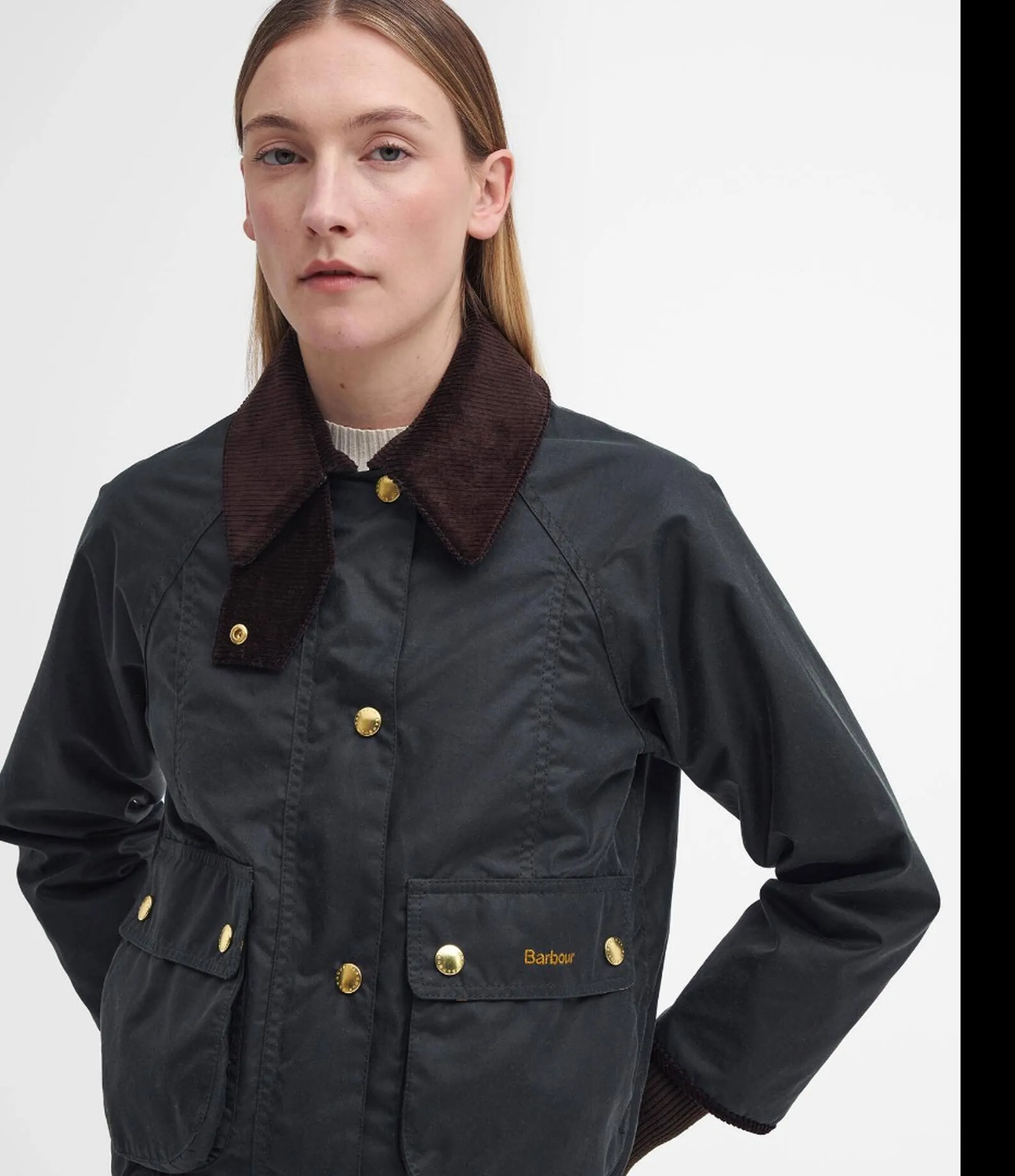 Barbour Giubbino Cropped Beadnell Sage Lwx1403 169319