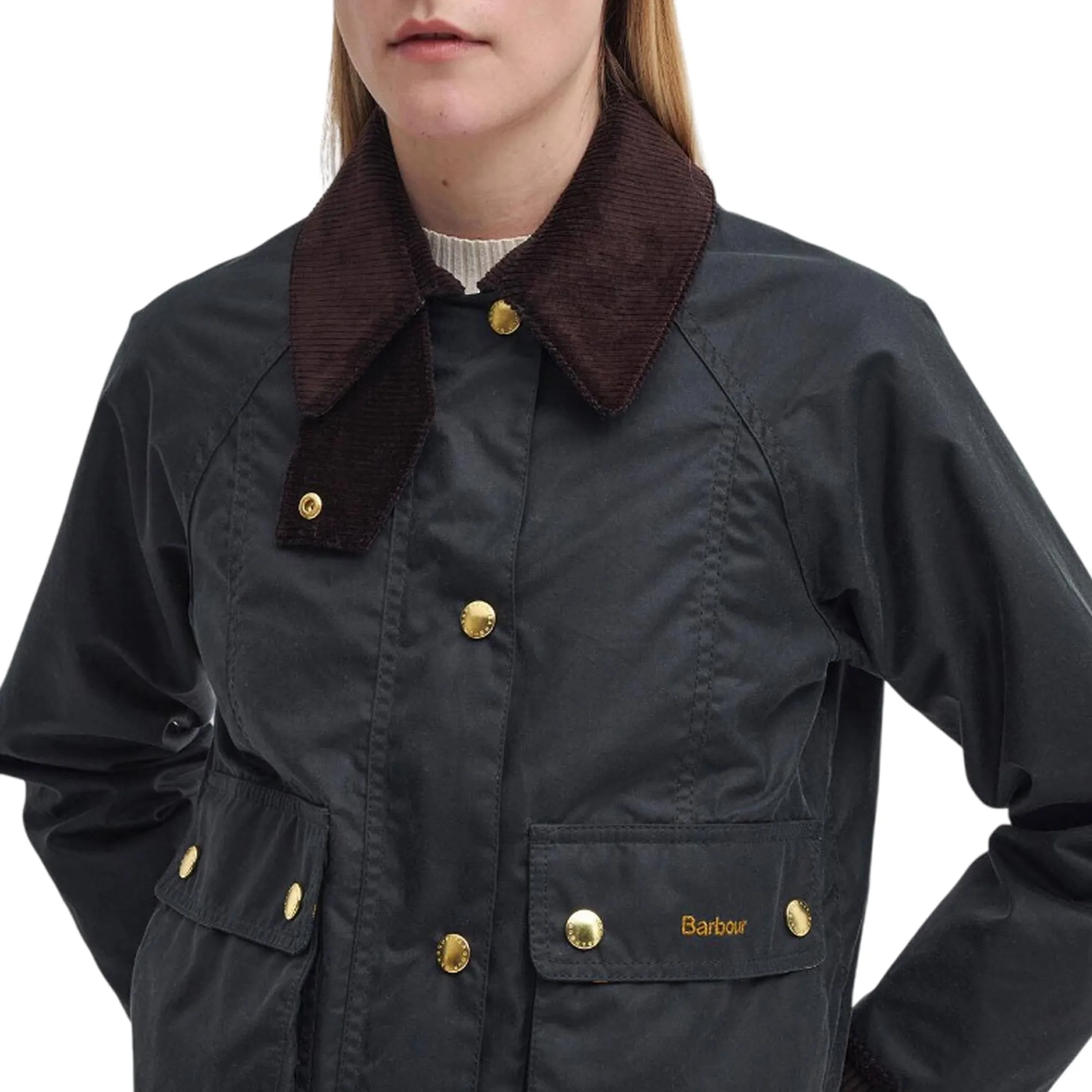 Barbour Giubbino Cropped Beadnell Sage Lwx1403 187565