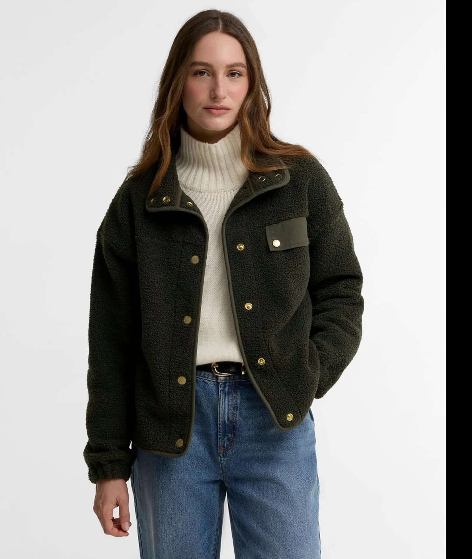Barbour Giubbino Pile Mabel Olive Lfl0095 186789