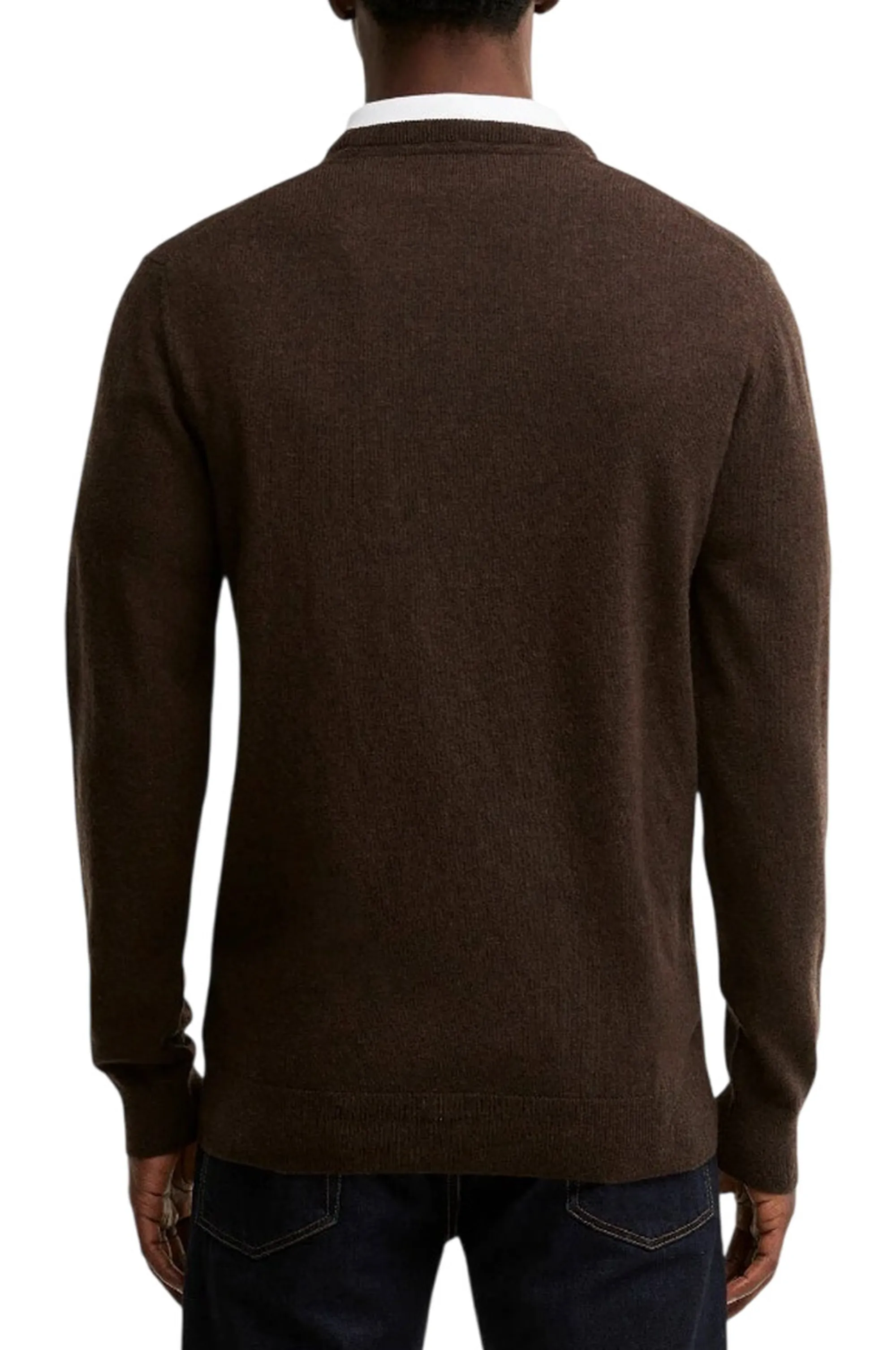 Barbour Maglia Essential Lambswool Crew Neck Marrone Mkn0345 196102