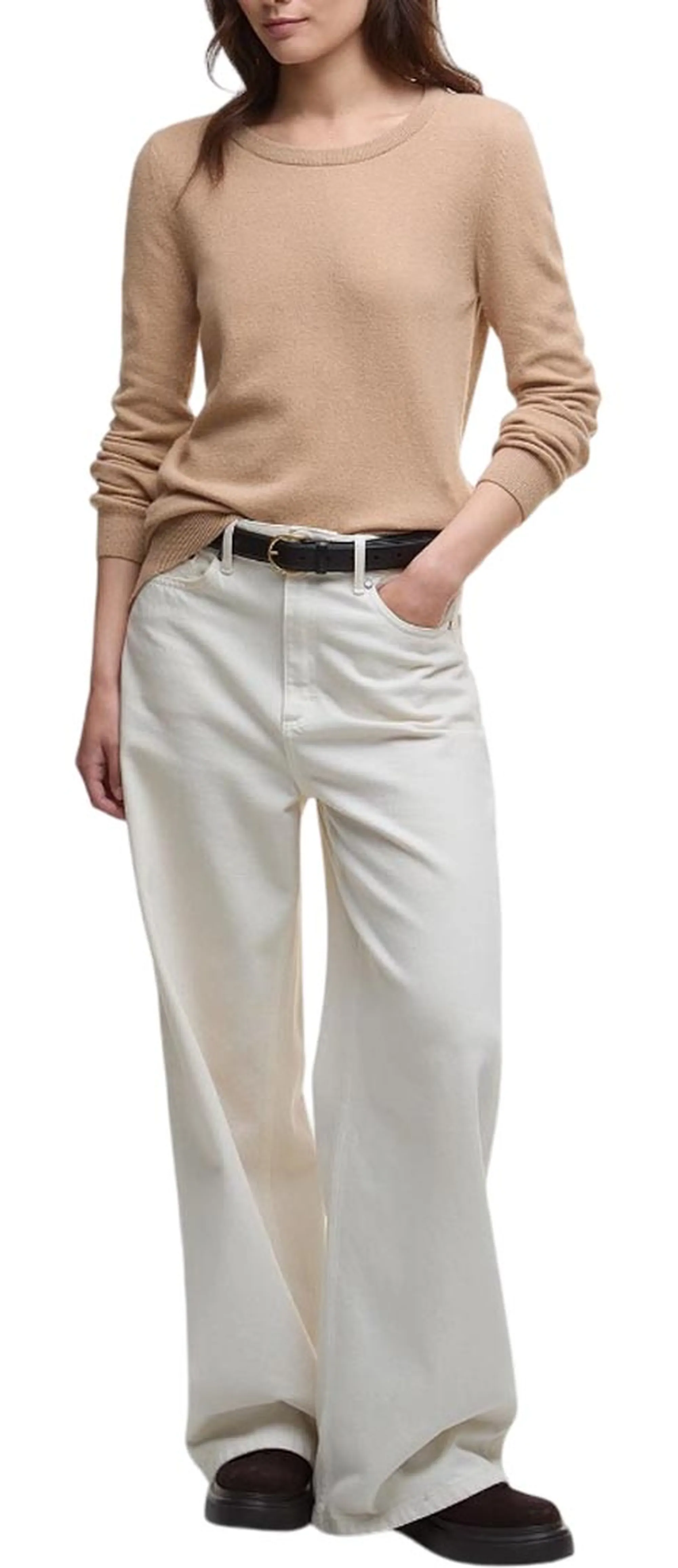 Barbour Maglia Pendle Crew Cammello Lkn1075 160384