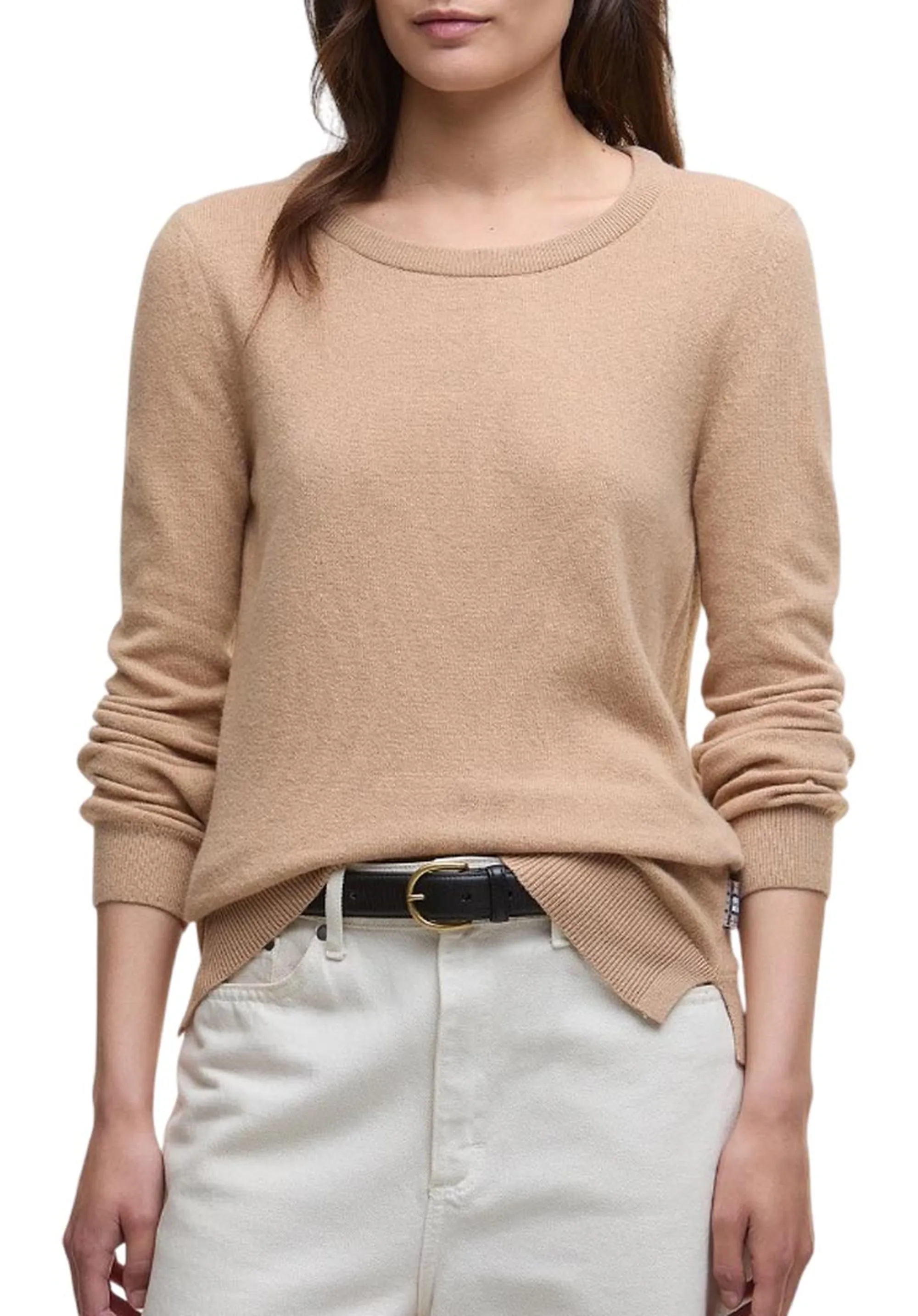 Barbour Maglia Pendle Crew Cammello Lkn1075 160385