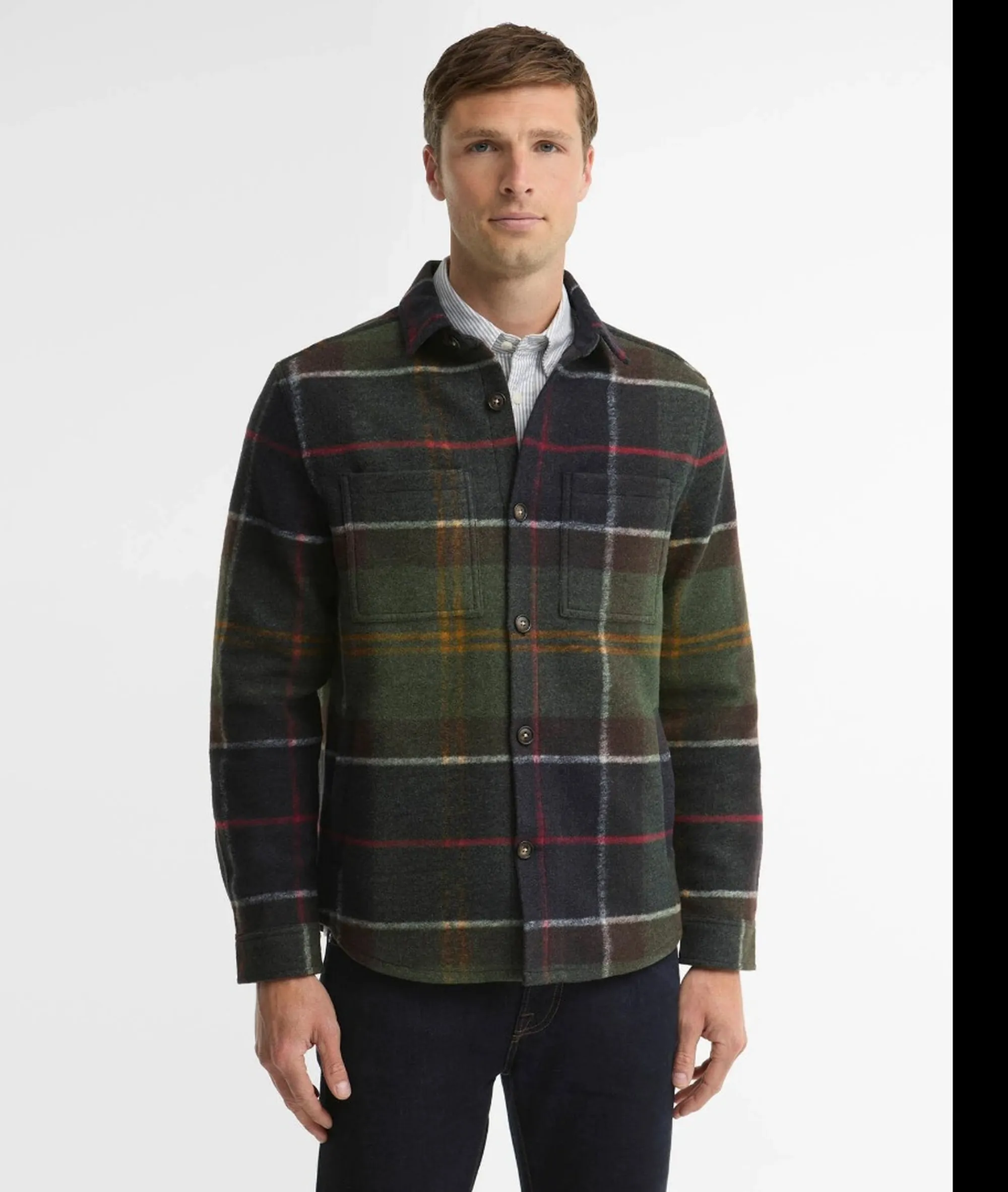Barbour B'Overshirt Woodlane' Green Mos0511 195953