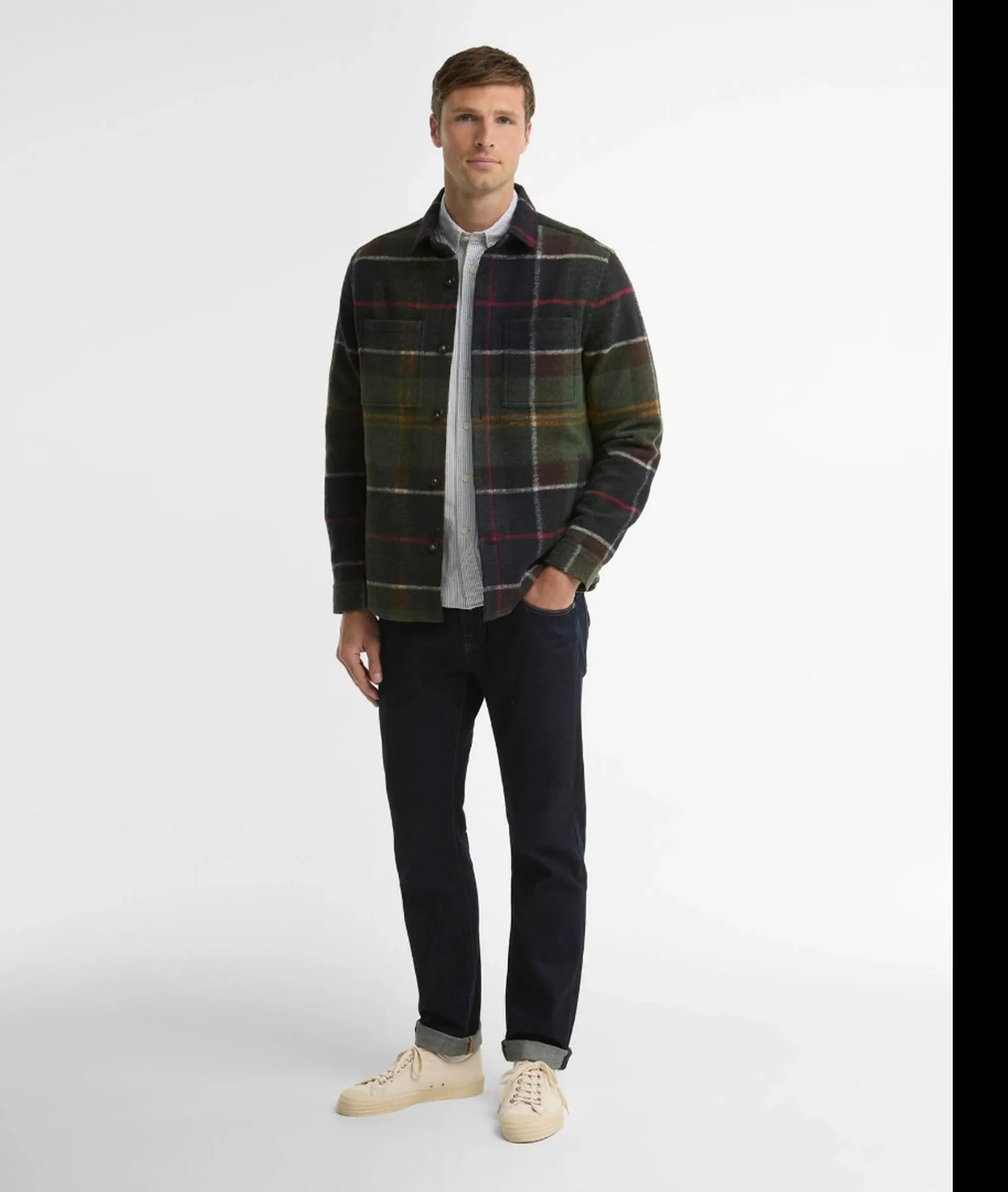 Barbour B'Overshirt Woodlane' Green Mos0511 195955