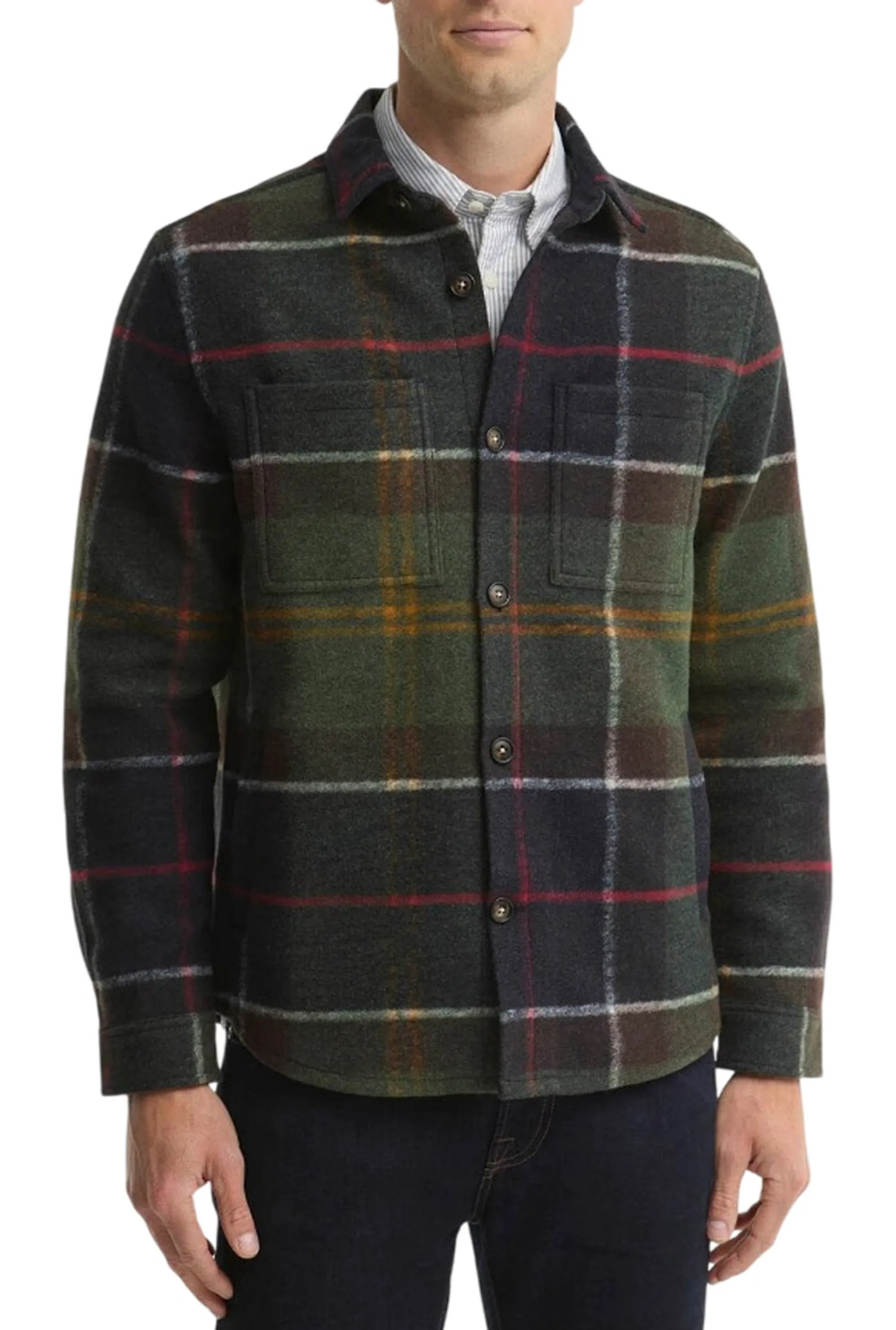 Barbour B'Overshirt Woodlane' Green Mos0511 196160
