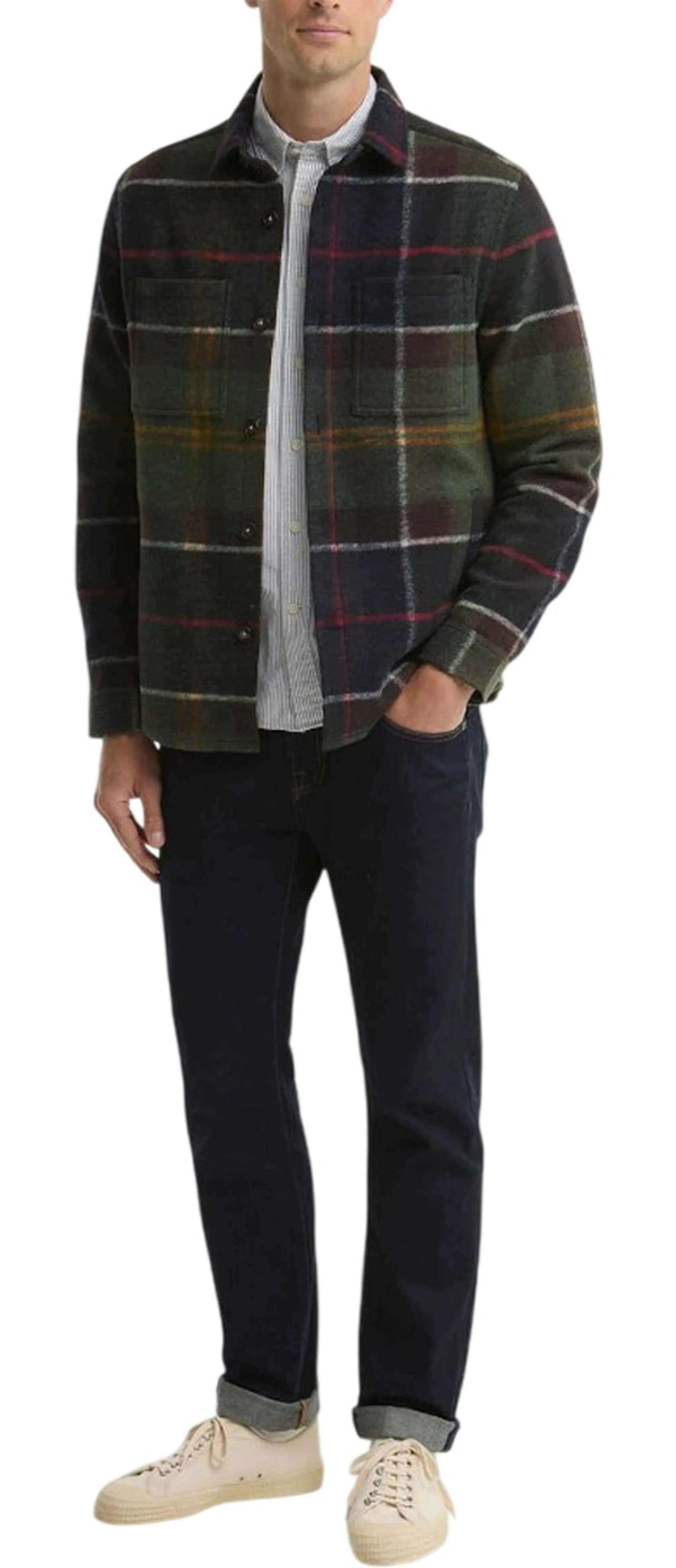 Barbour B'Overshirt Woodlane' Green Mos0511 196162