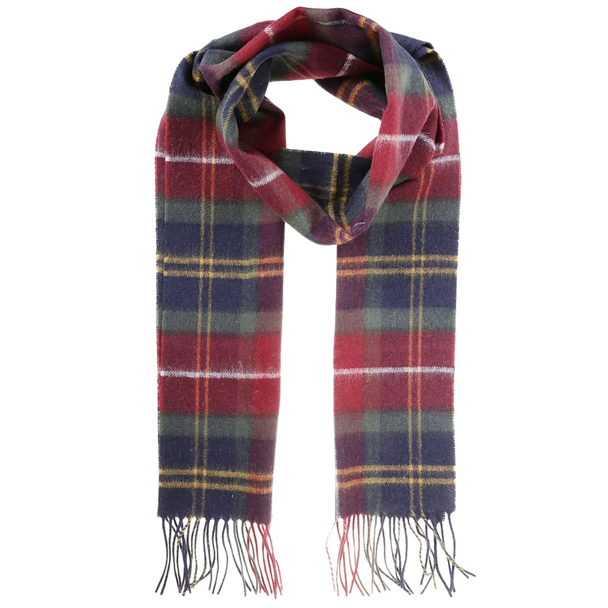 Barbour B'Cashmere Tartan Scarf' Red Usc0002 159039