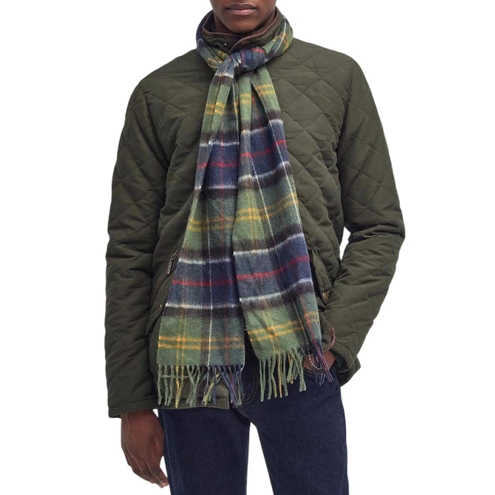 Barbour Sciarpa Cashmere Tartan Verde Usc0002 196723