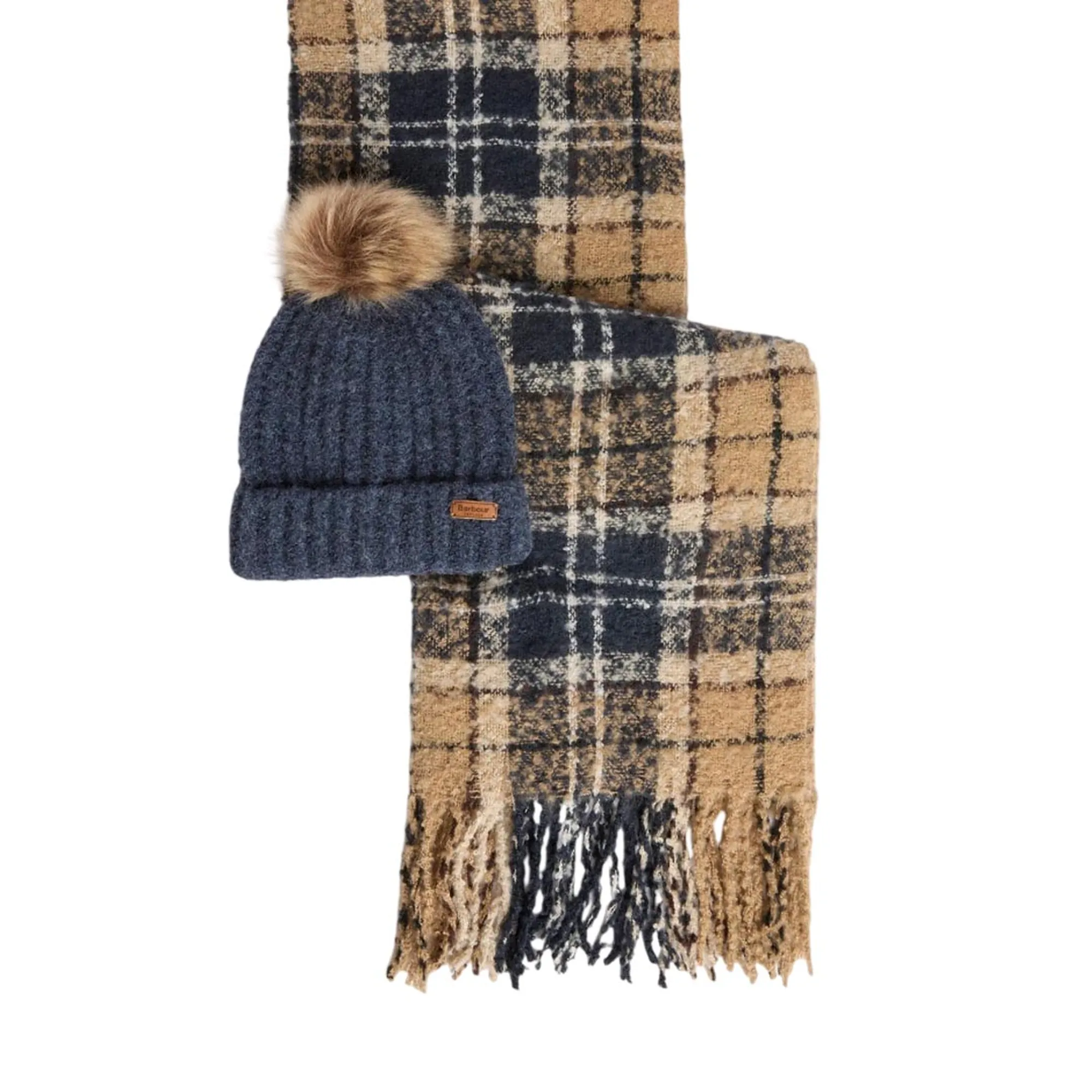 Barbour B'Saltburn Tartan Hat And Scarf Set' Blu Lgs0077 195116