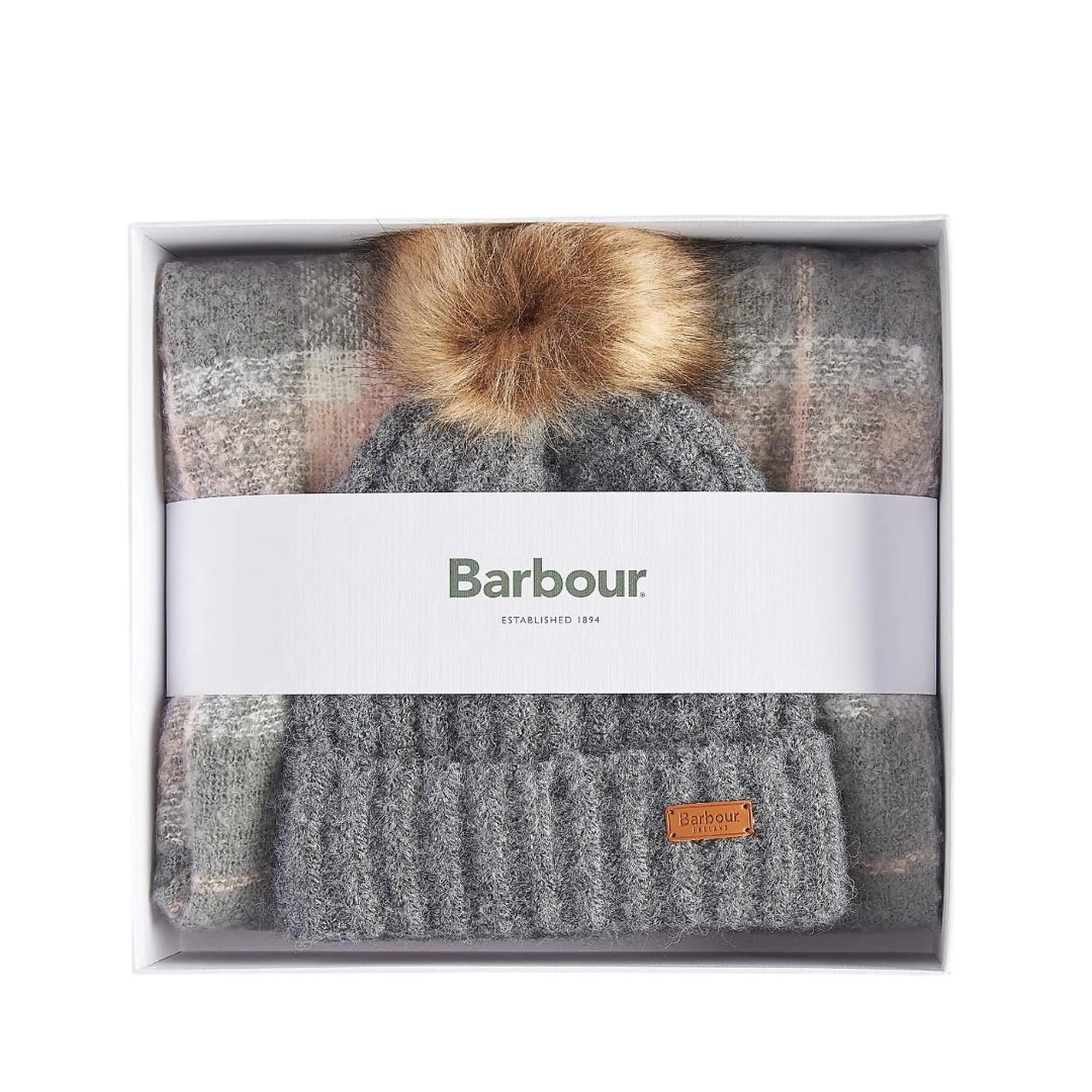 Barbour B'Saltburn Tartan Hat And Scarf Set' Grey Lgs0077 195123