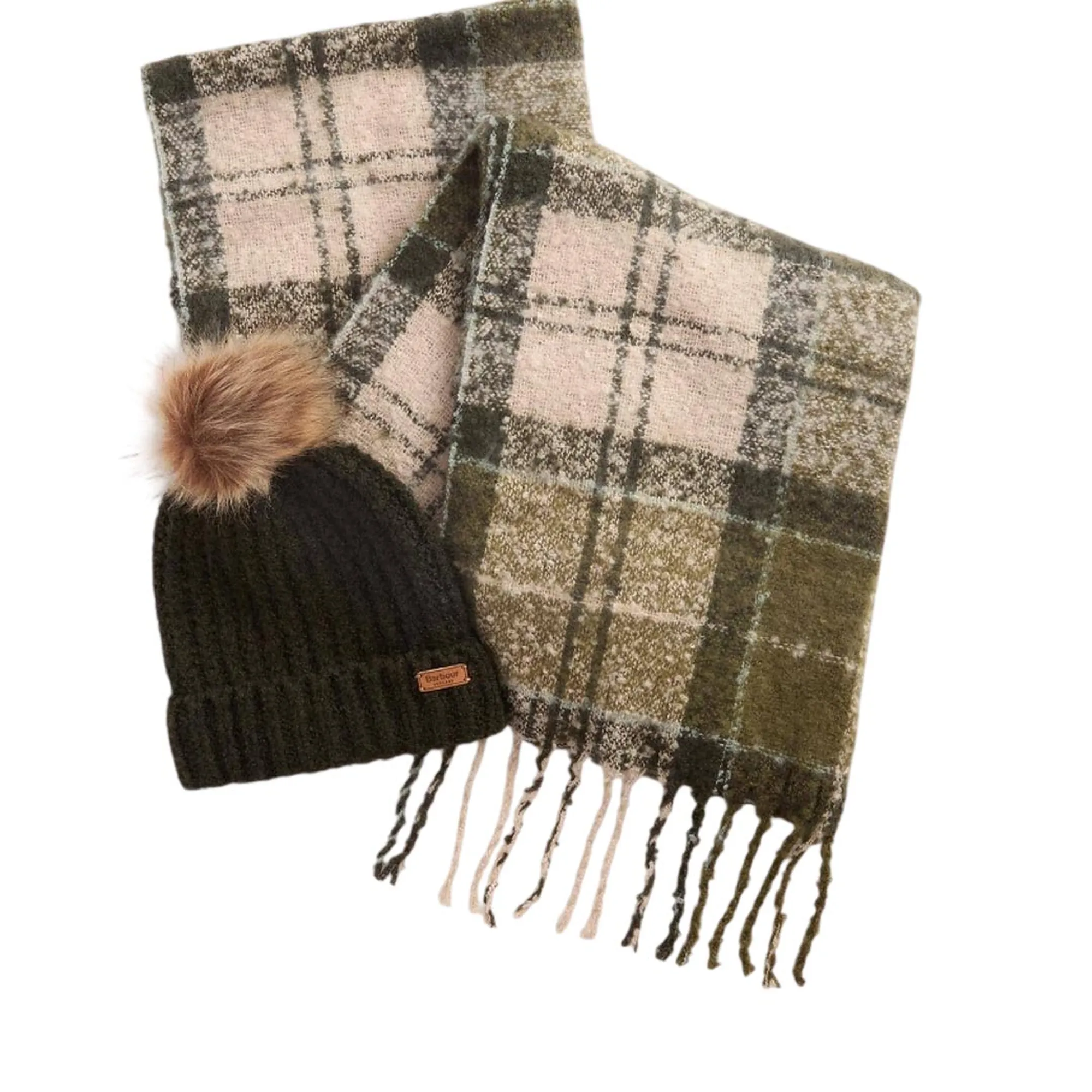 Barbour B'Saltburn Tartan Hat And Scarf Set' Green Lgs0077 195133