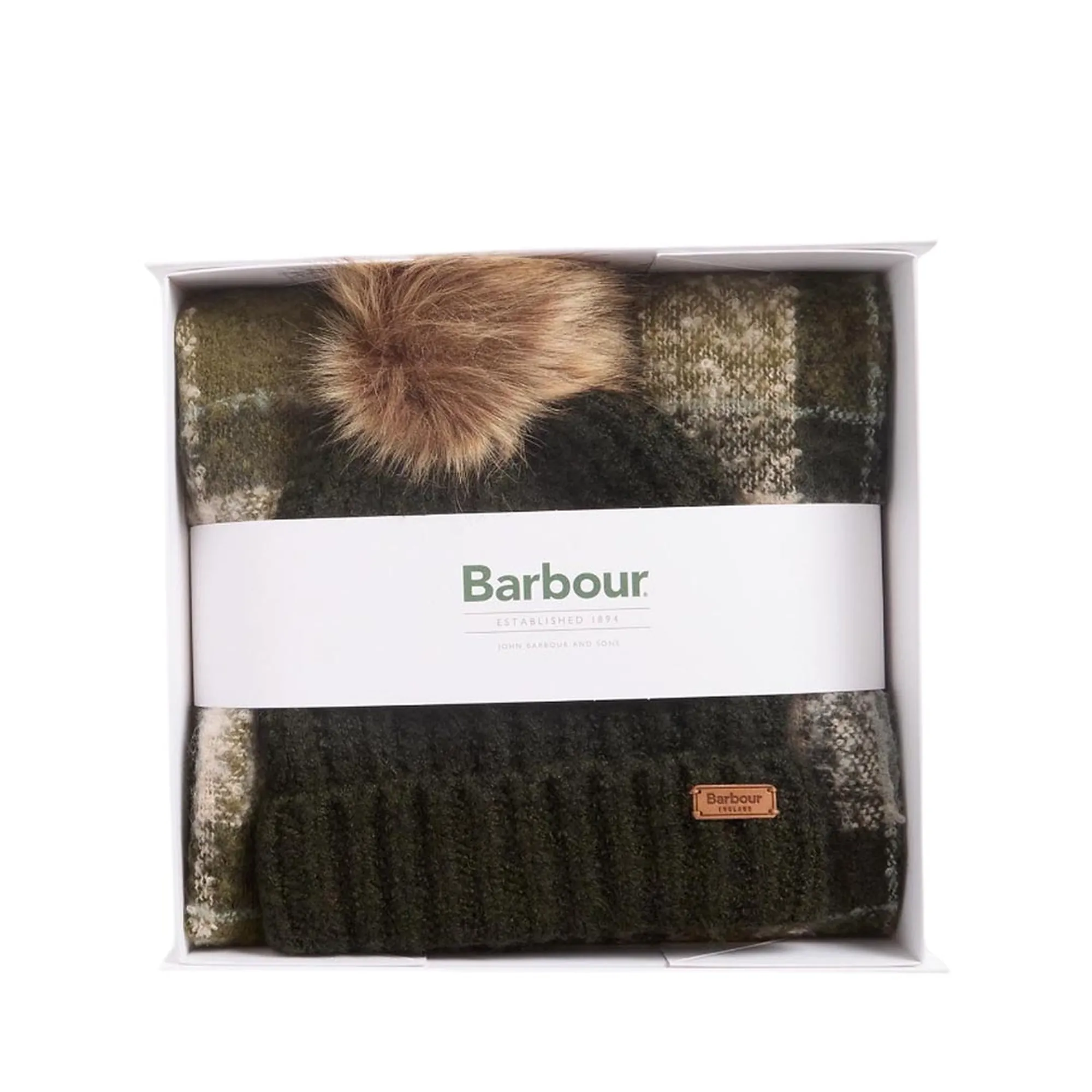Barbour B'Saltburn Tartan Hat And Scarf Set' Green Lgs0077 195136