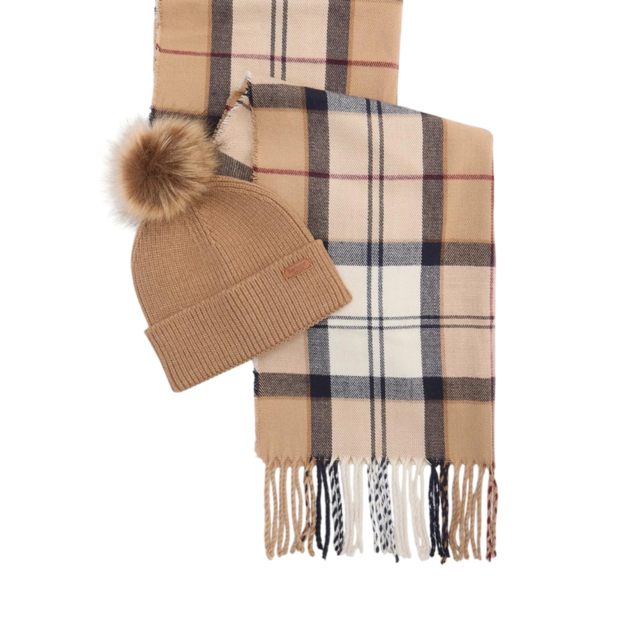 Barbour B'Scarf + Dover Hat Set' Camel Lgs0054 158859