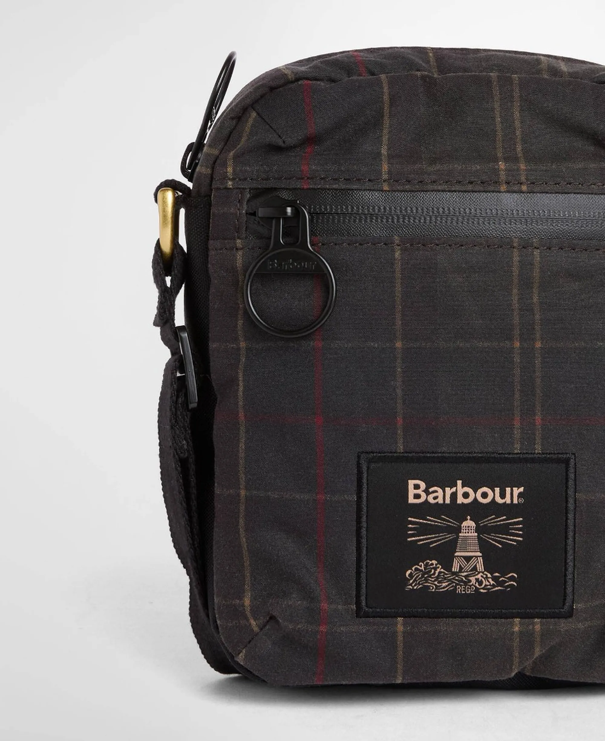 Barbour B'Field Shoulder Bag In Waxed Tartan' Dark Gray Uba0782 187221