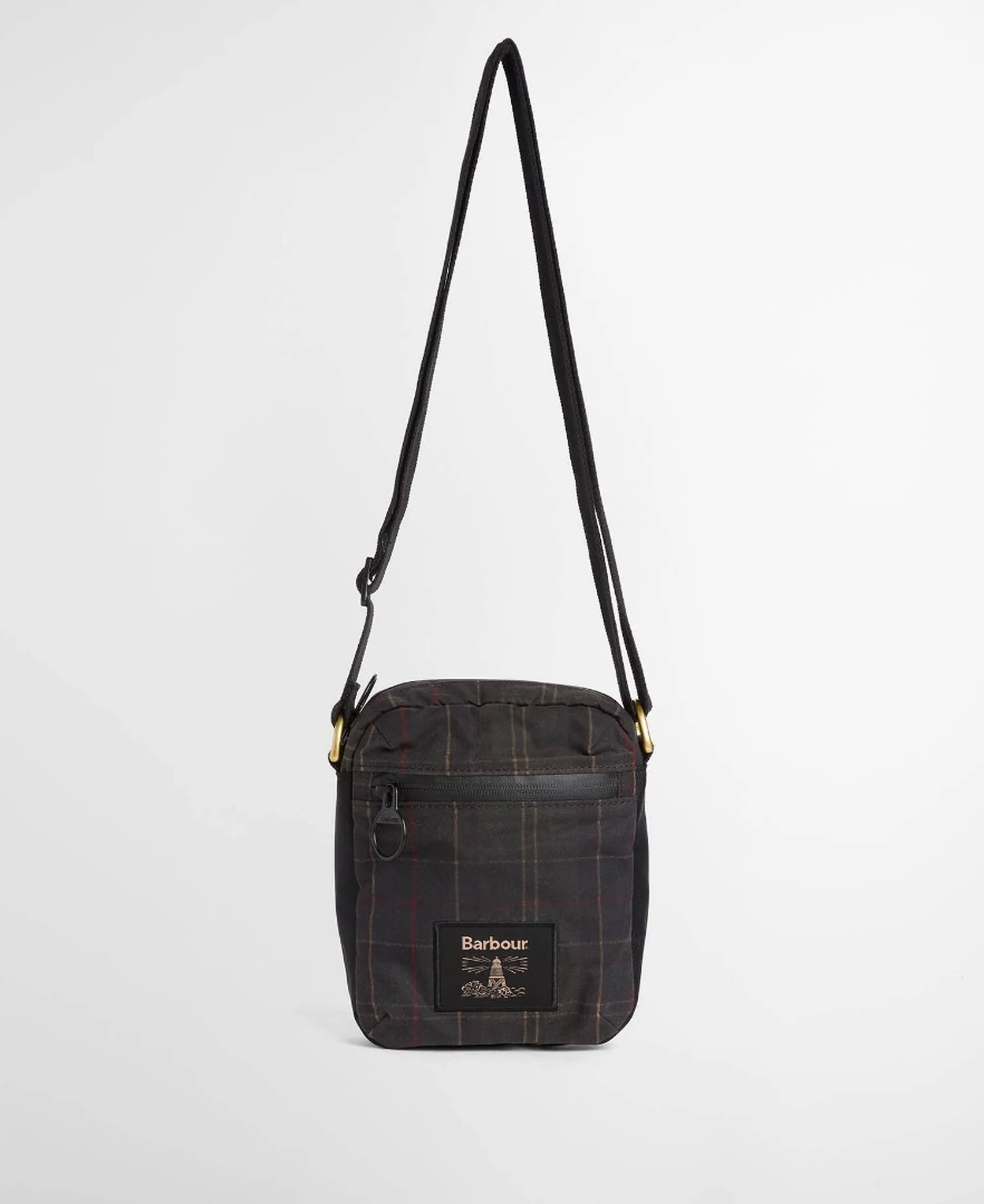 Barbour B'Field Shoulder Bag In Waxed Tartan' Dark Gray Uba0782 187222