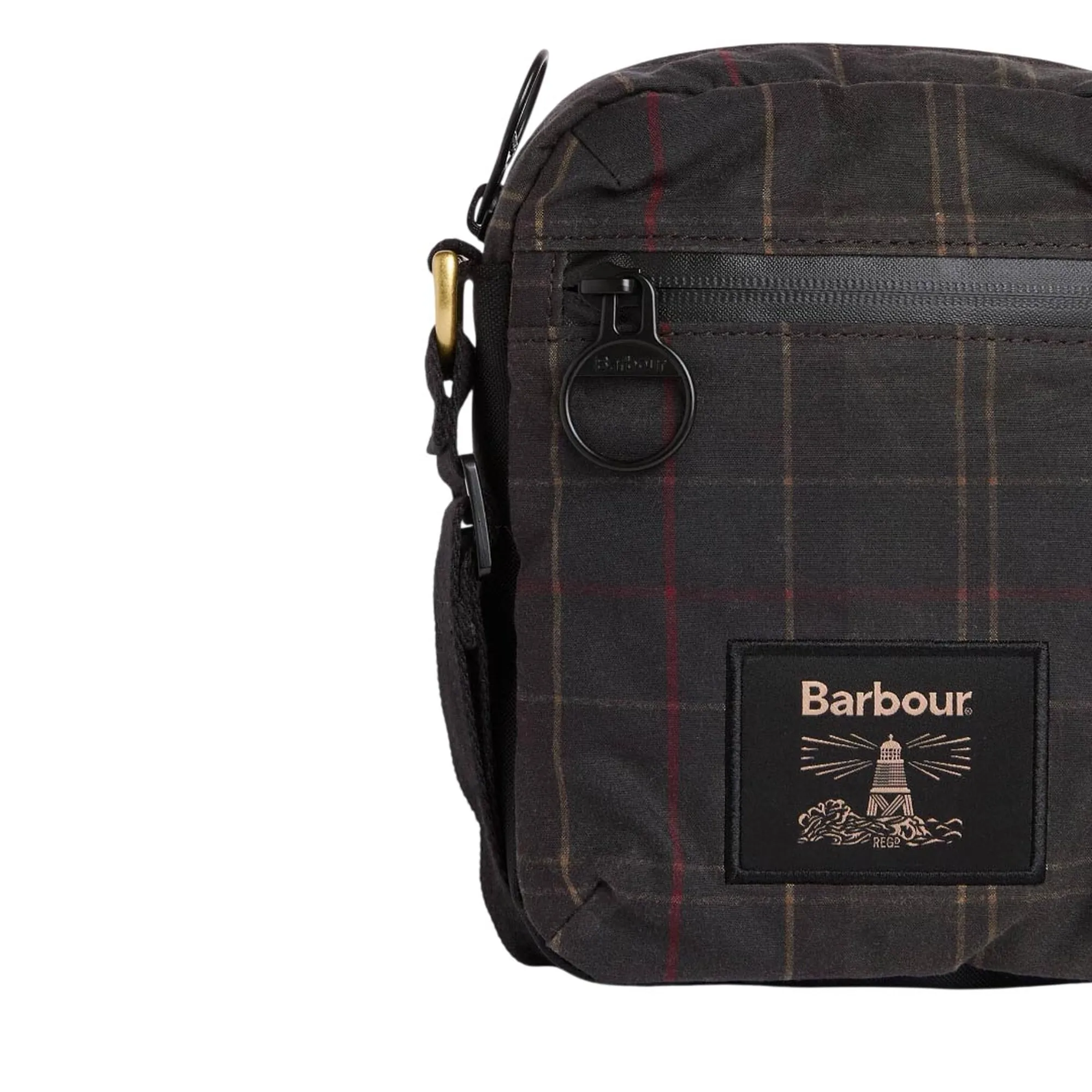 Barbour B'Field Shoulder Bag In Waxed Tartan' Dark Gray Uba0782 187823