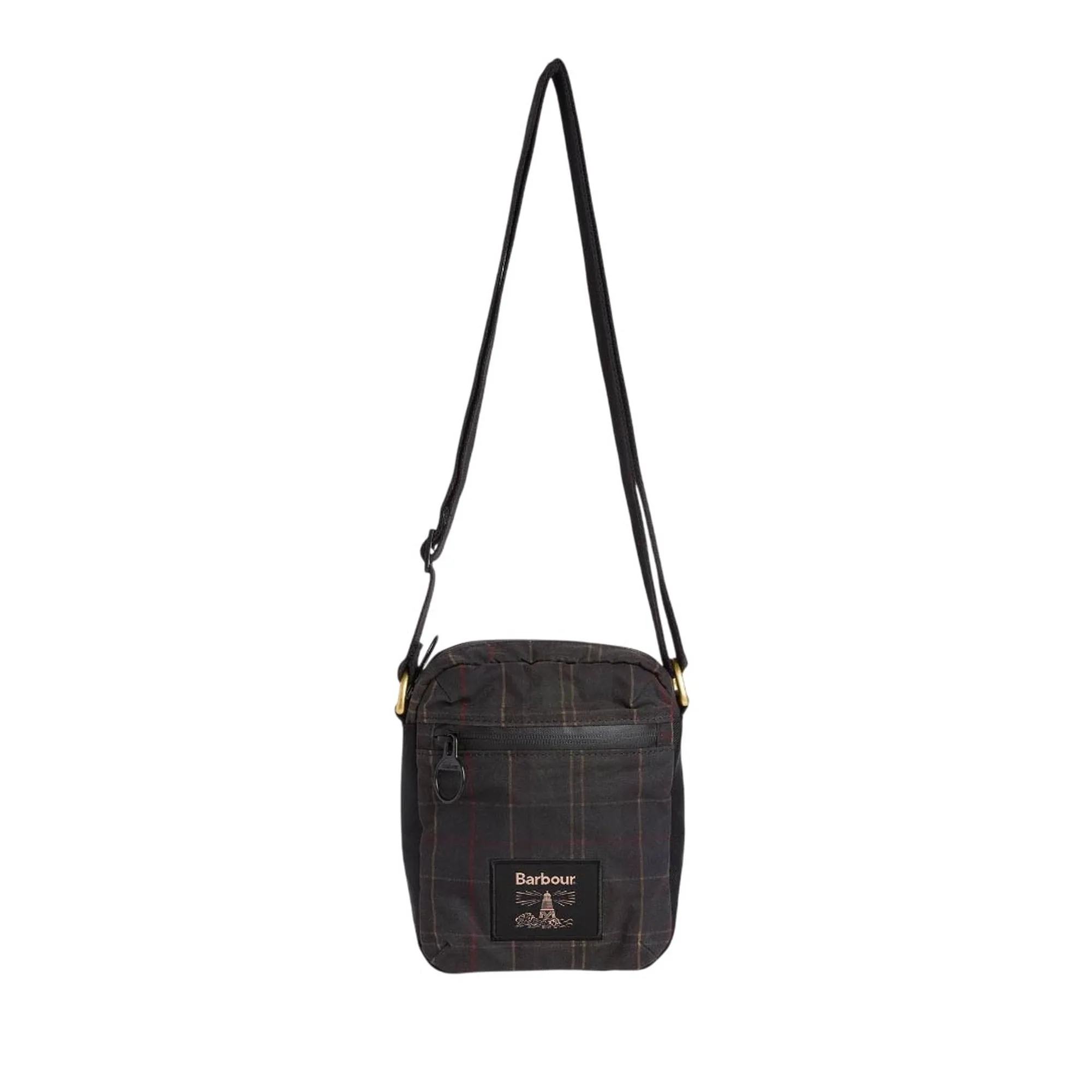 Barbour B'Field Shoulder Bag In Waxed Tartan' Dark Gray Uba0782 187824