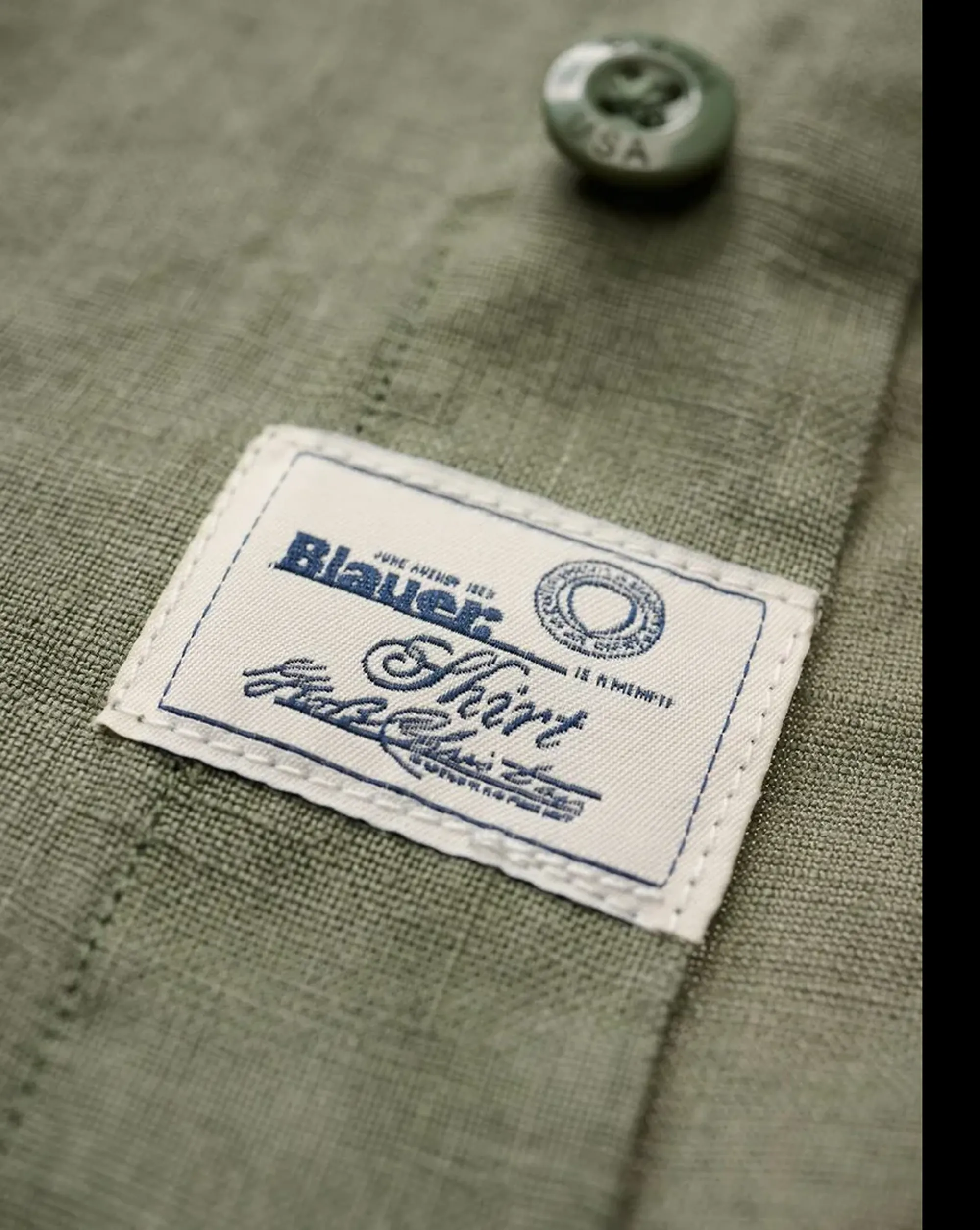 Blauer B'Camicia Swan Dyed' Olive 26Sblus01128 178760