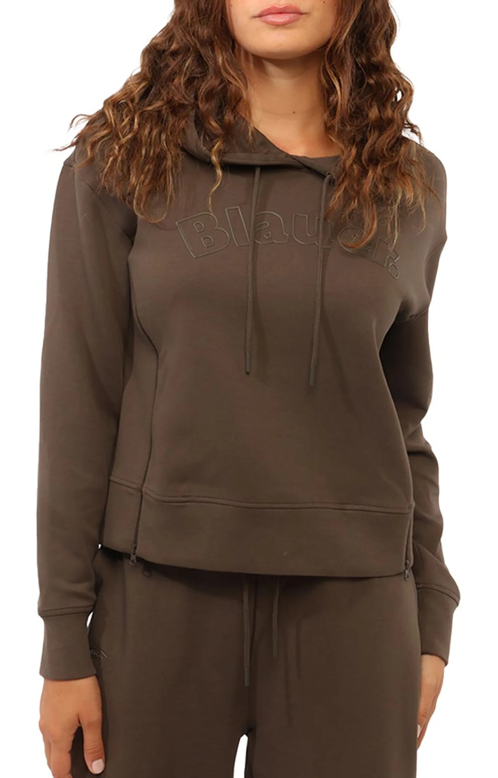 Blauer B'Blauer Sweatshirt With Side Zip' Brown 26Wbldf08306 200510