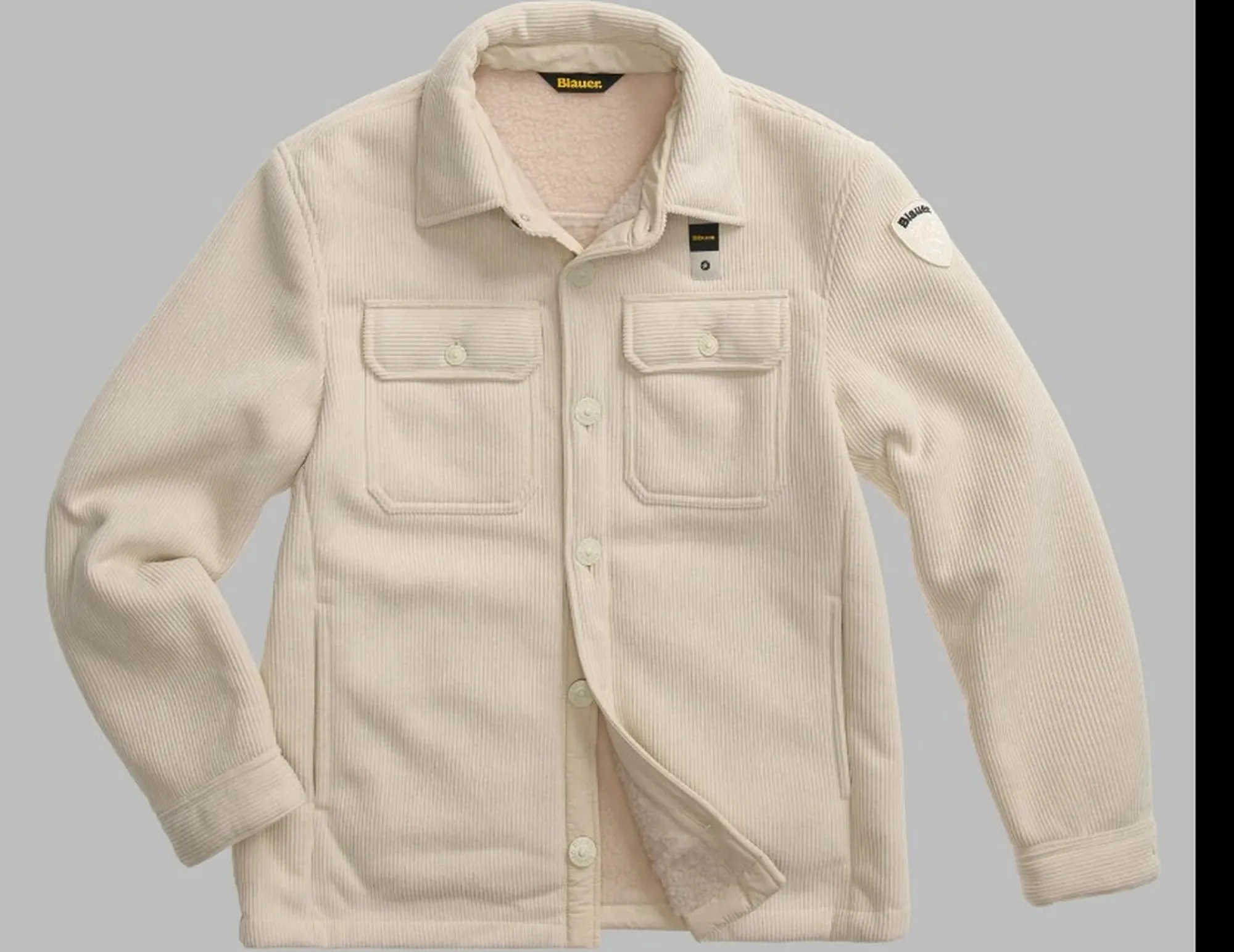 Blauer B'Eugene 4 Pocket Ribbed Jacket' Ivory 26Wbluc04254 200869