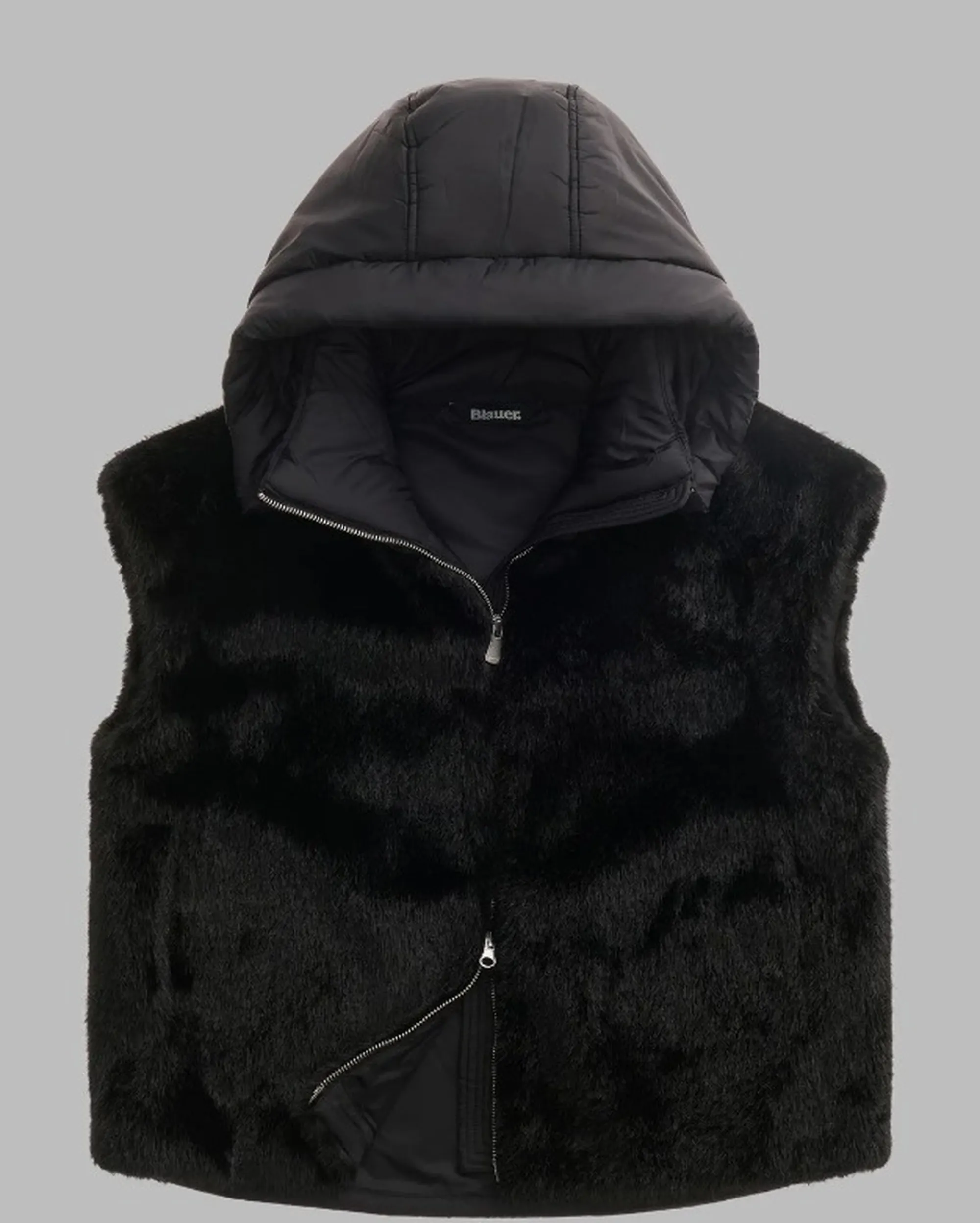 Blauer Giubbino In Eco Pelliccia E Nylon Juniper Nero 26Wbldc04339 200855