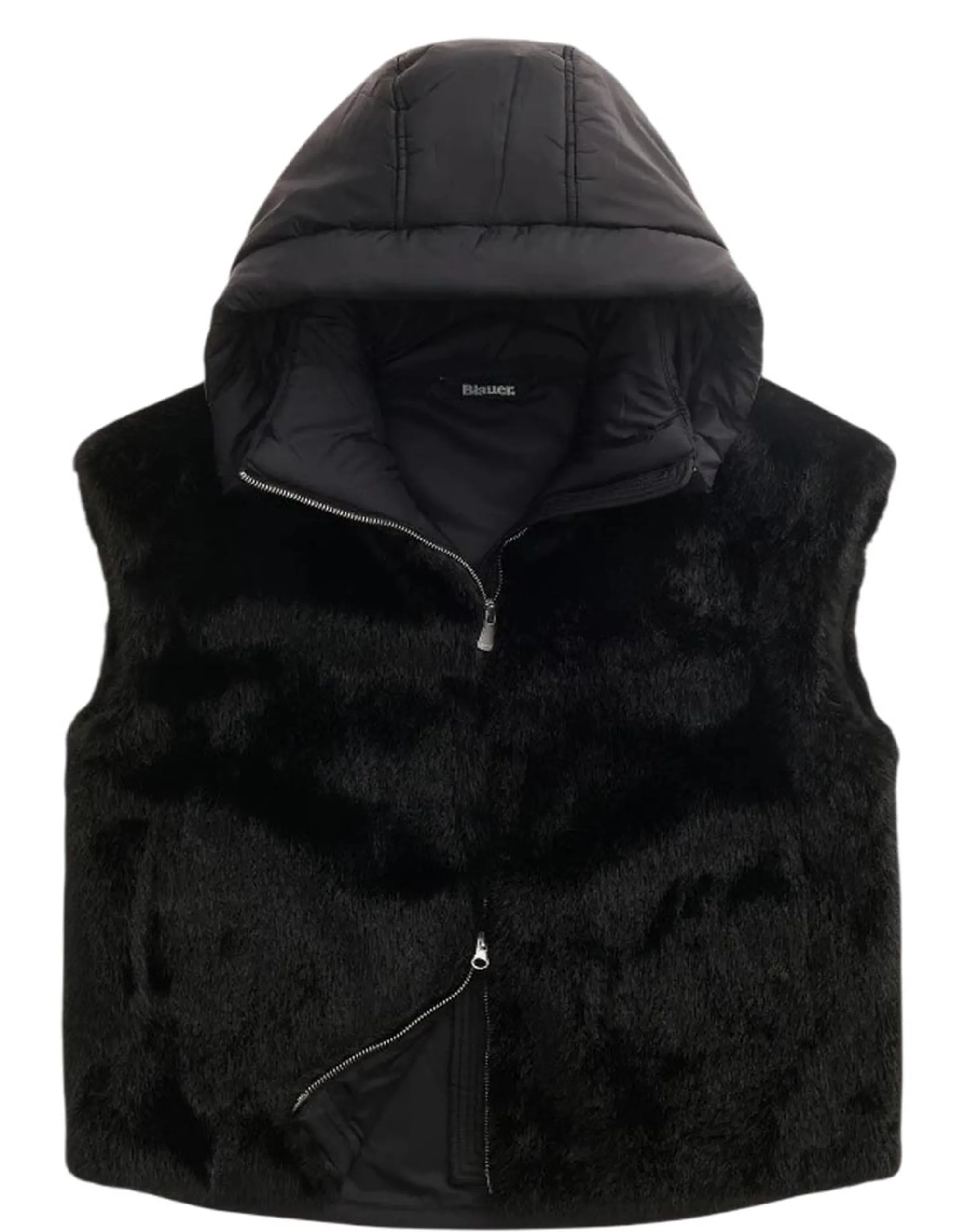 Blauer Giubbino In Eco Pelliccia E Nylon Juniper Nero 26Wbldc04339 200921