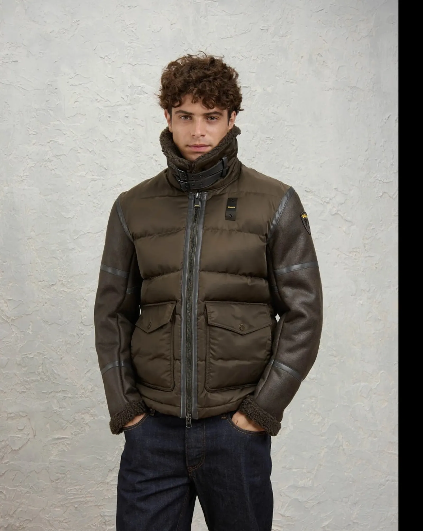 Blauer Giubbino Montone E Nylon Amherst Marrone 26Wbluc02239 200860