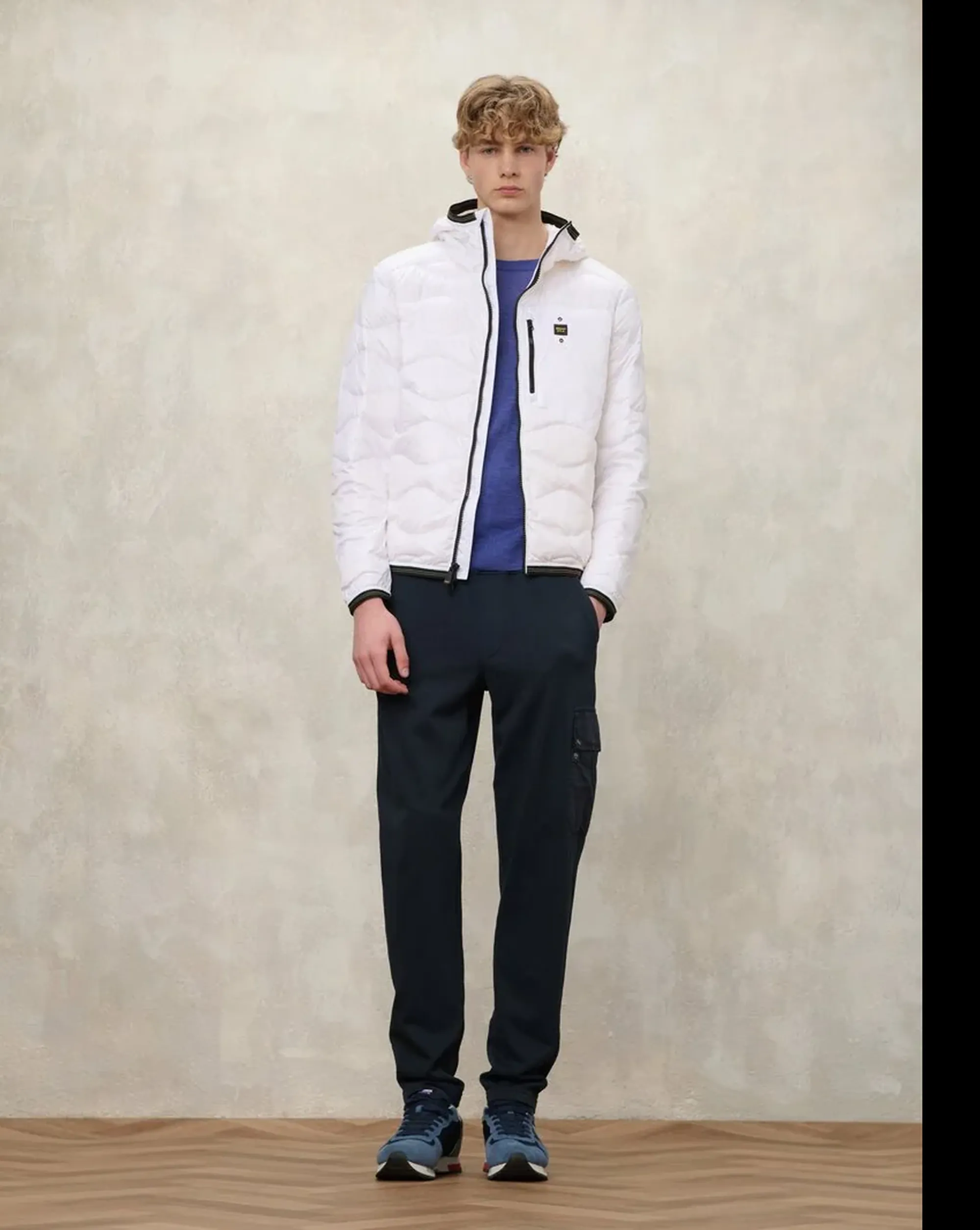 Blauer Piumino Con Cappuccio E Taschina Wave Bianco 26Sbluc03177 172467