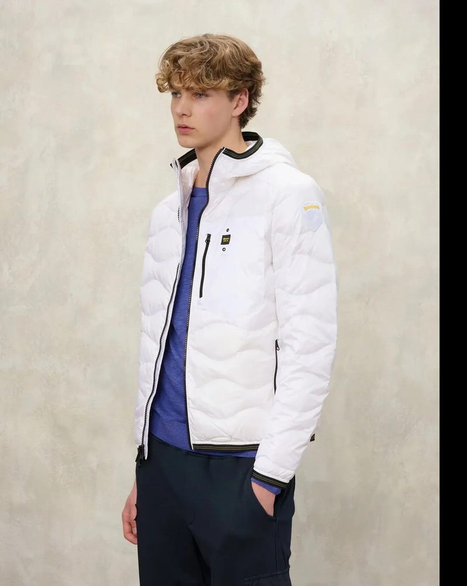 Blauer Piumino Con Cappuccio E Taschina Wave Bianco 26Sbluc03177 172470