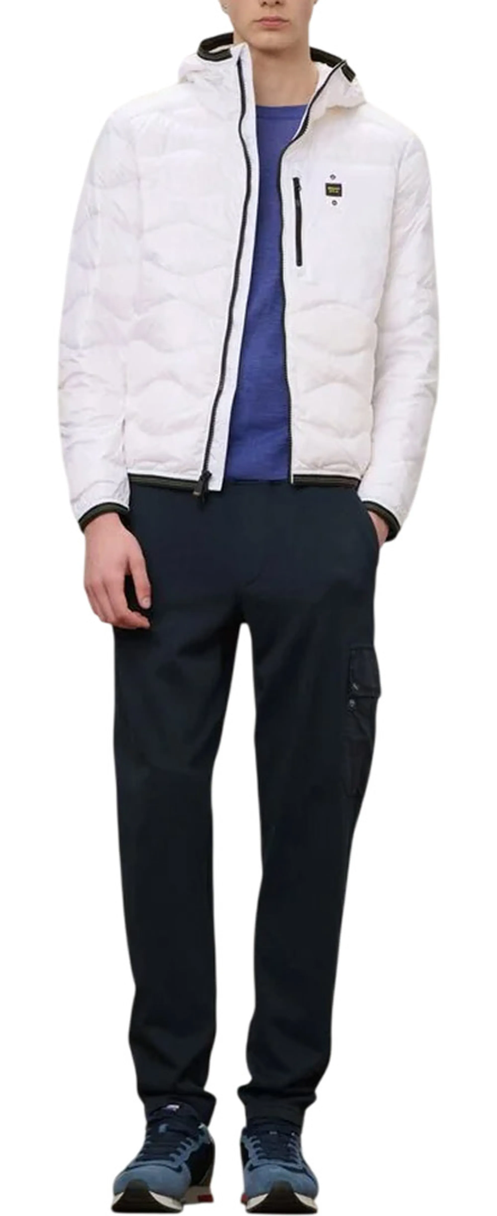 Blauer Piumino Con Cappuccio E Taschina Wave Bianco 26Sbluc03177 172610