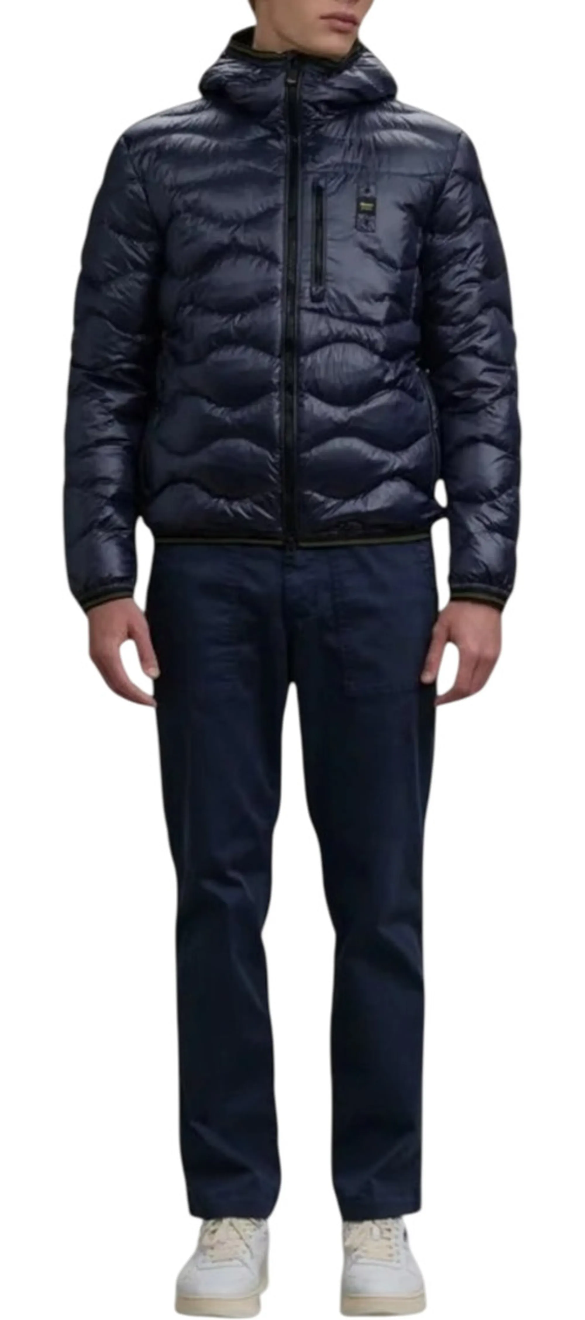 Blauer Piumino Con Cappuccio E Taschina Wave Blu 26Sbluc03177 172619