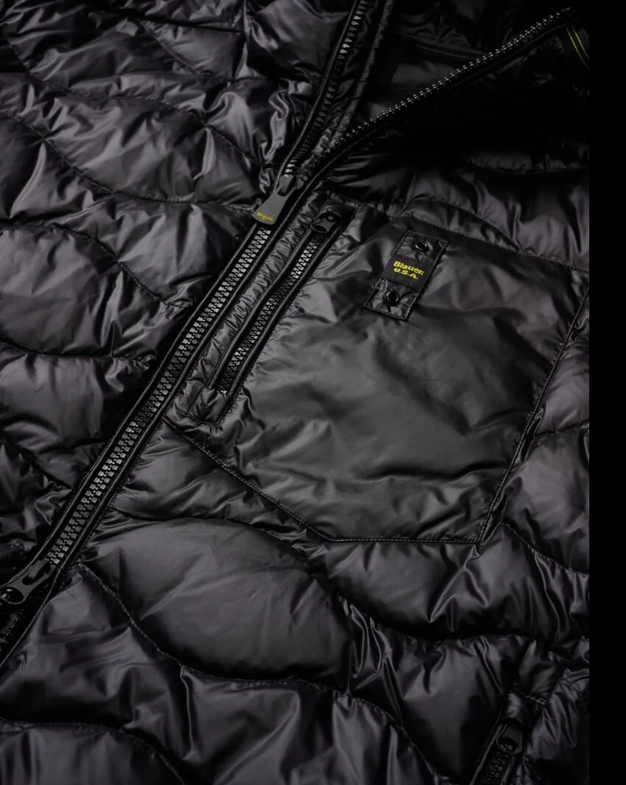 Blauer Piumino Con Cappuccio E Taschina Wave Nero 26Sbluc03177 172475