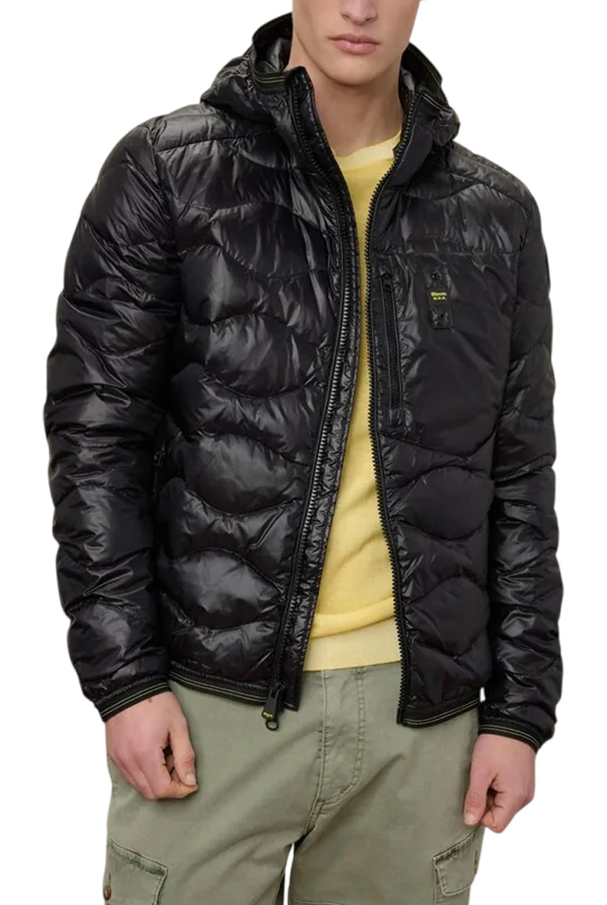 Blauer Piumino Con Cappuccio E Taschina Wave Nero 26Sbluc03177 172613