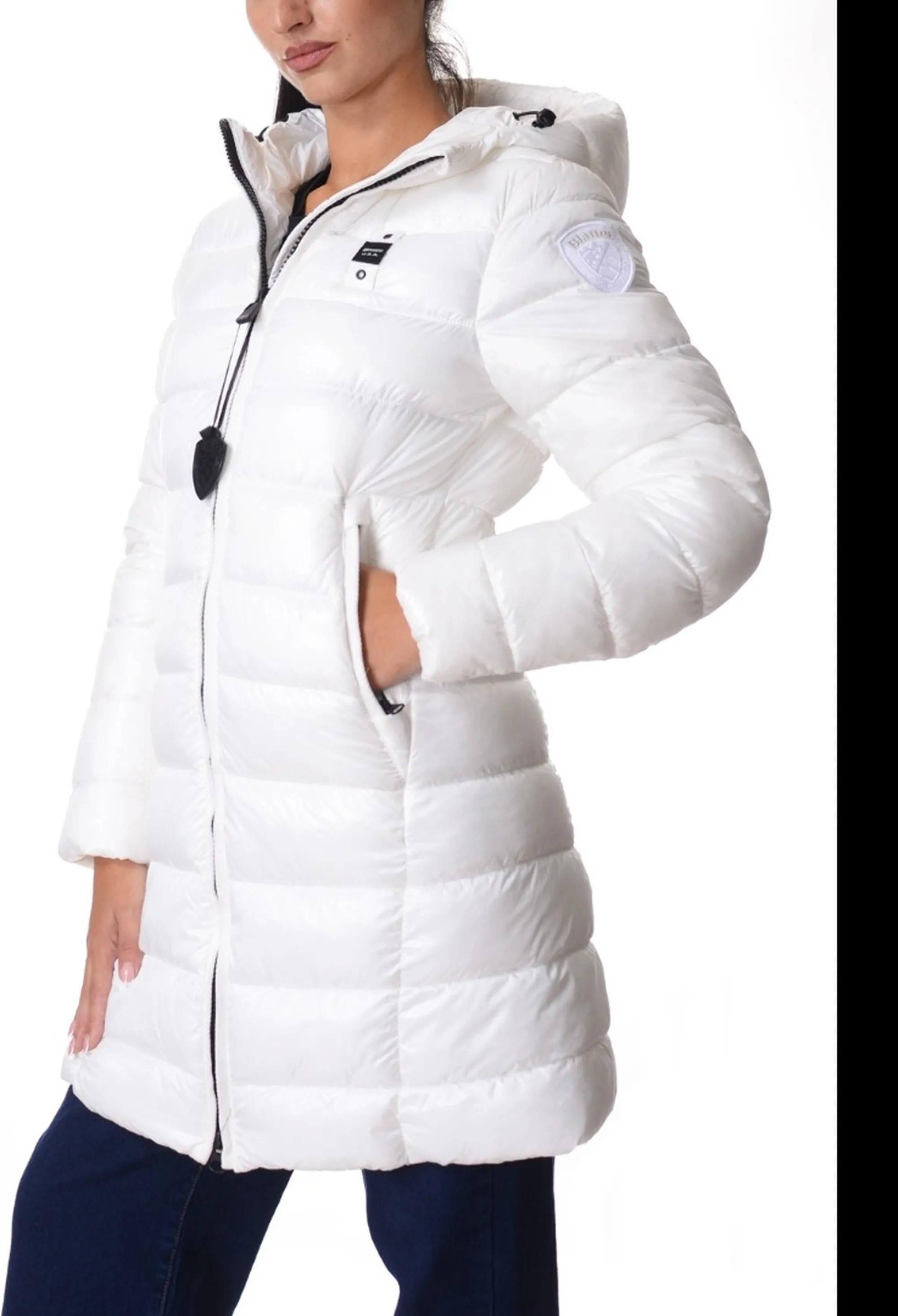 Blauer Piumino Lungo Micro Rip Adelaide Bianco 25Wbldk02069 167291