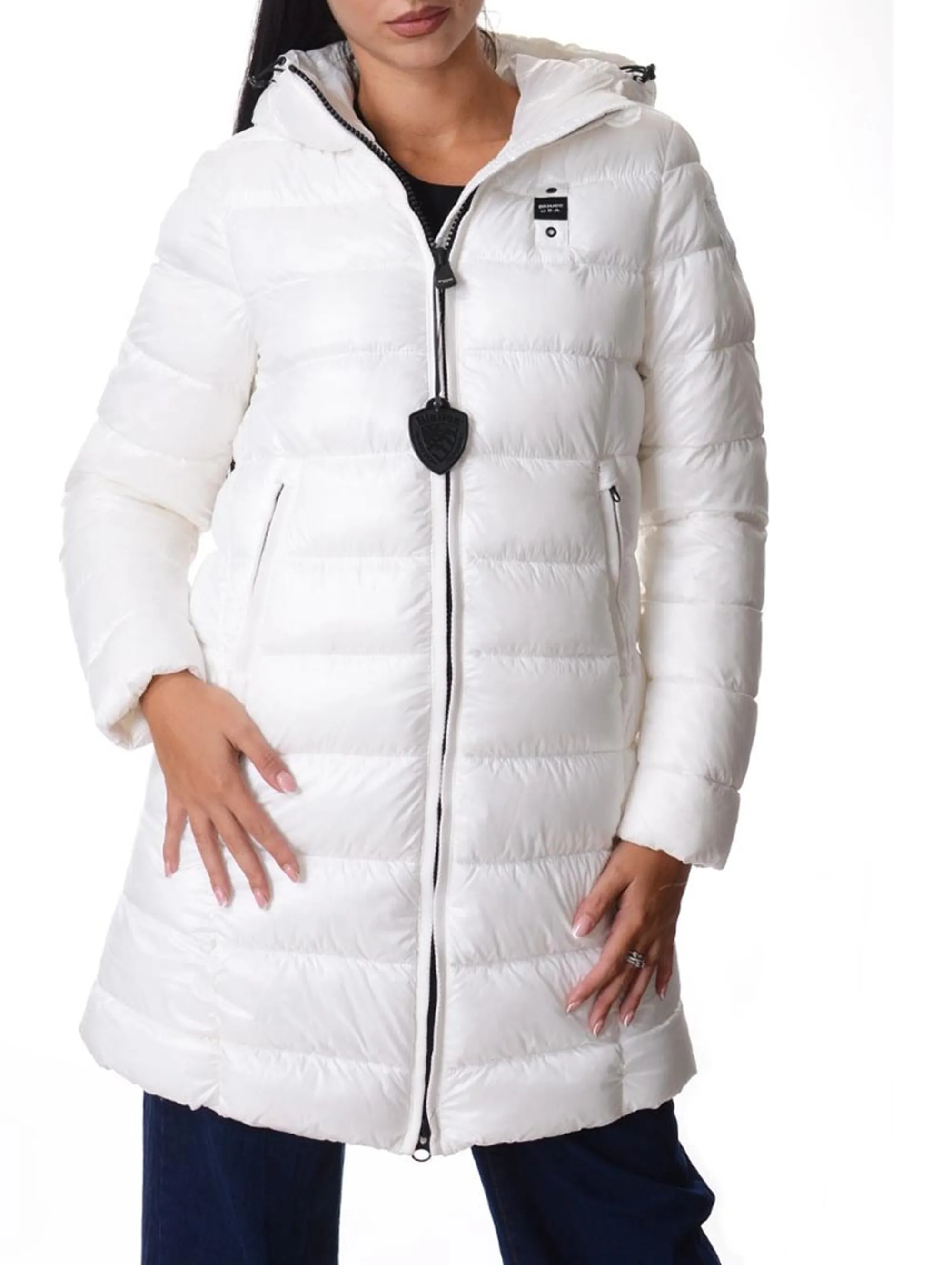 Blauer Piumino Lungo Micro Rip Adelaide Bianco 25Wbldk02069 167365