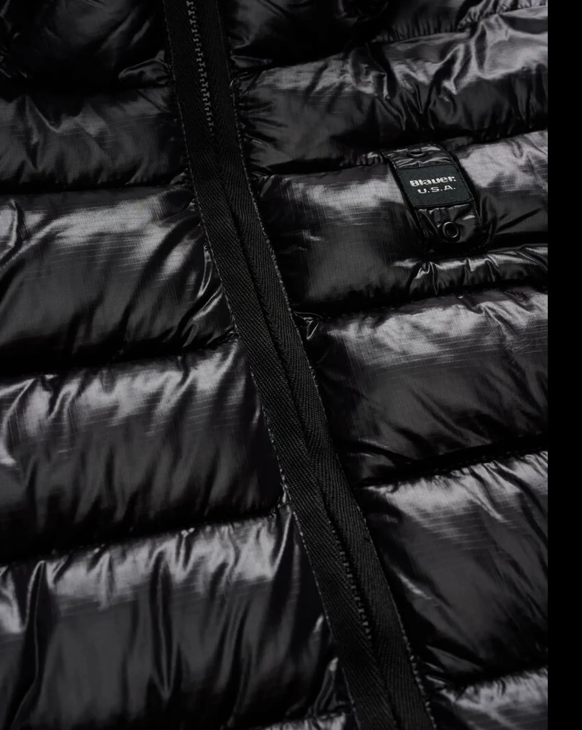 Blauer Piumino Lungo Micro Rip Adelaide Nero 25Wbldk02069 166399