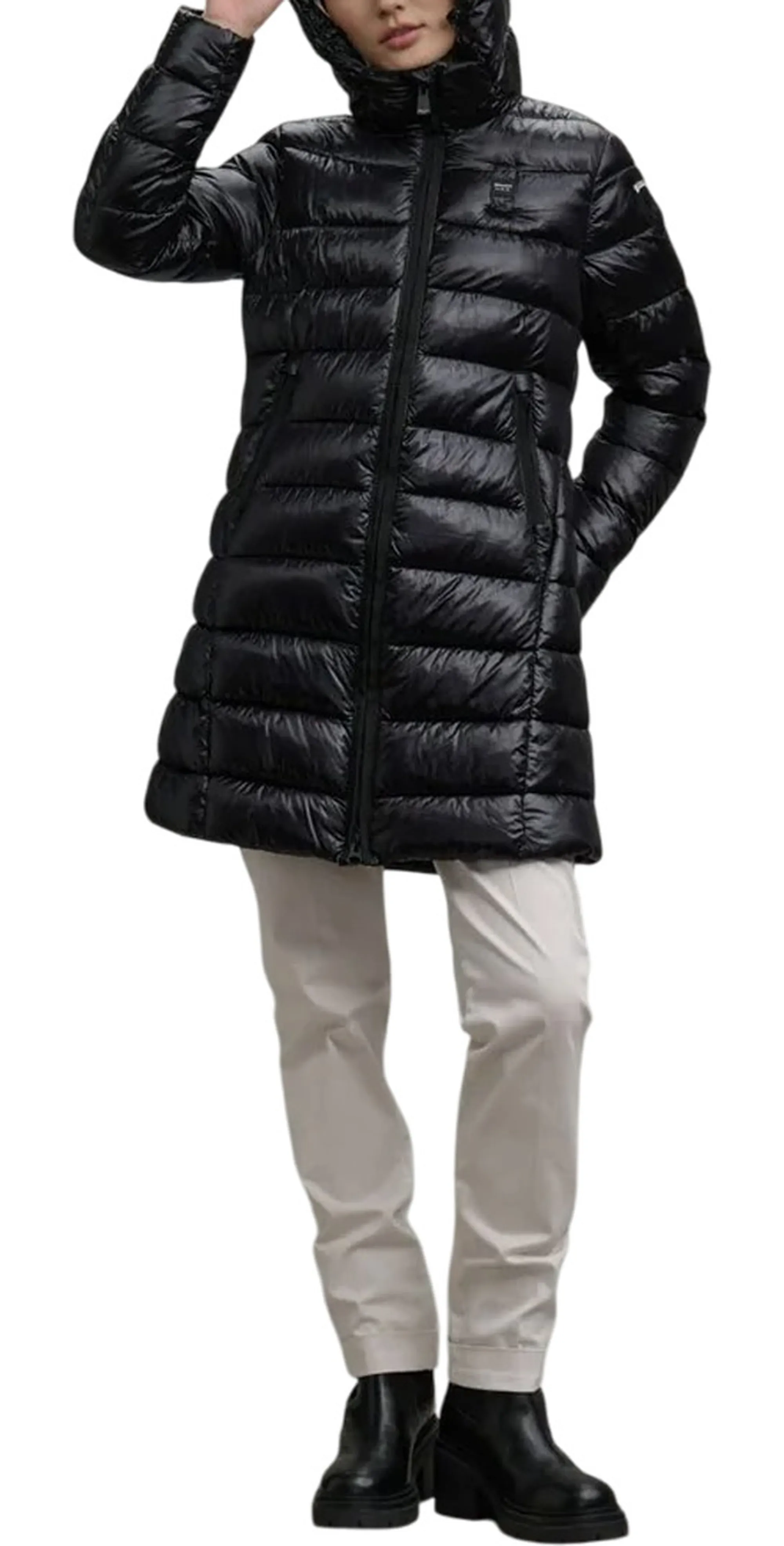 Blauer Piumino Lungo Micro Rip Adelaide Nero 25Wbldk02069 166788