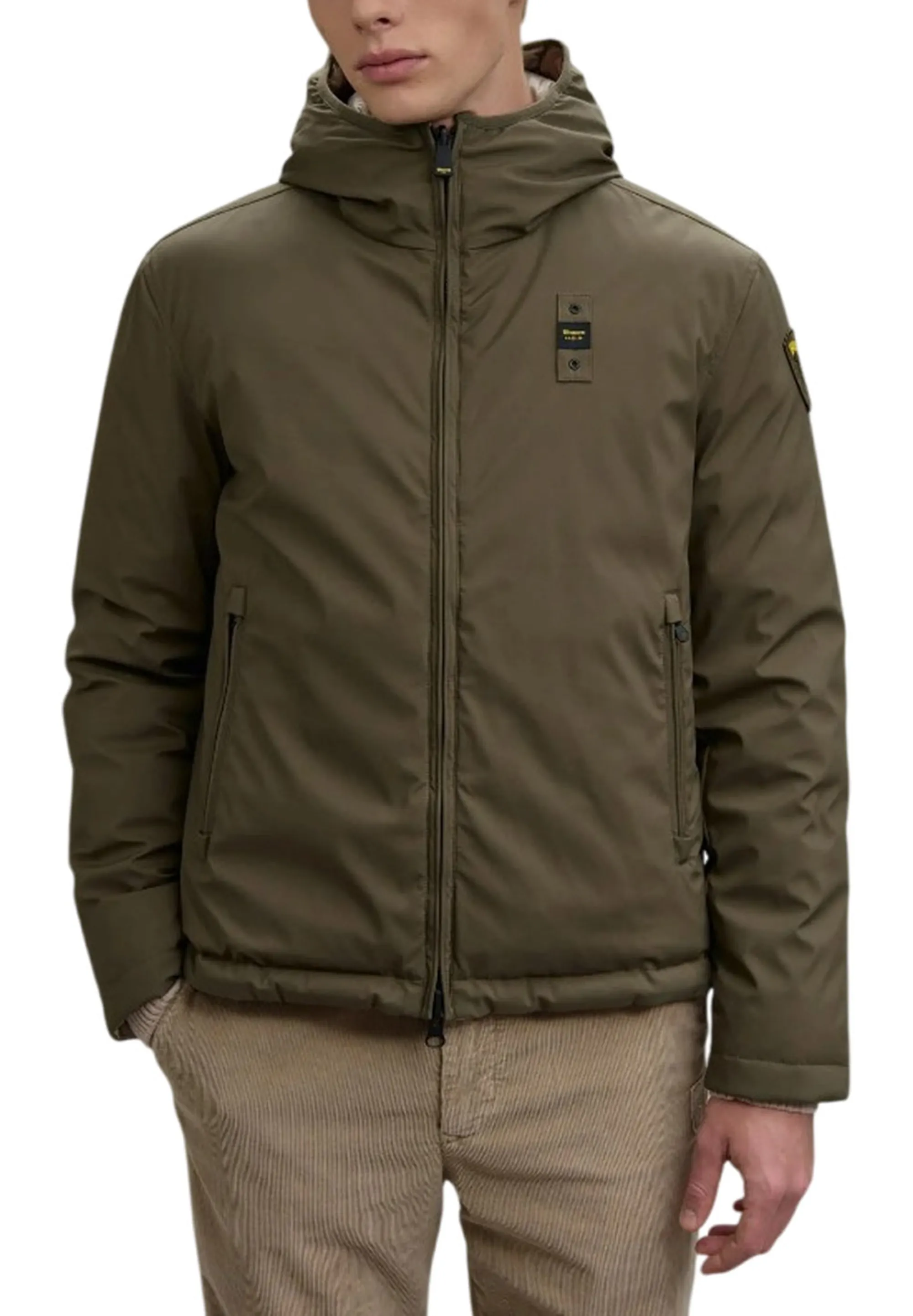 Blauer B'Ballard Reversible Nylon Noprene Down Jacket' Military 25Wbluc06082 166152