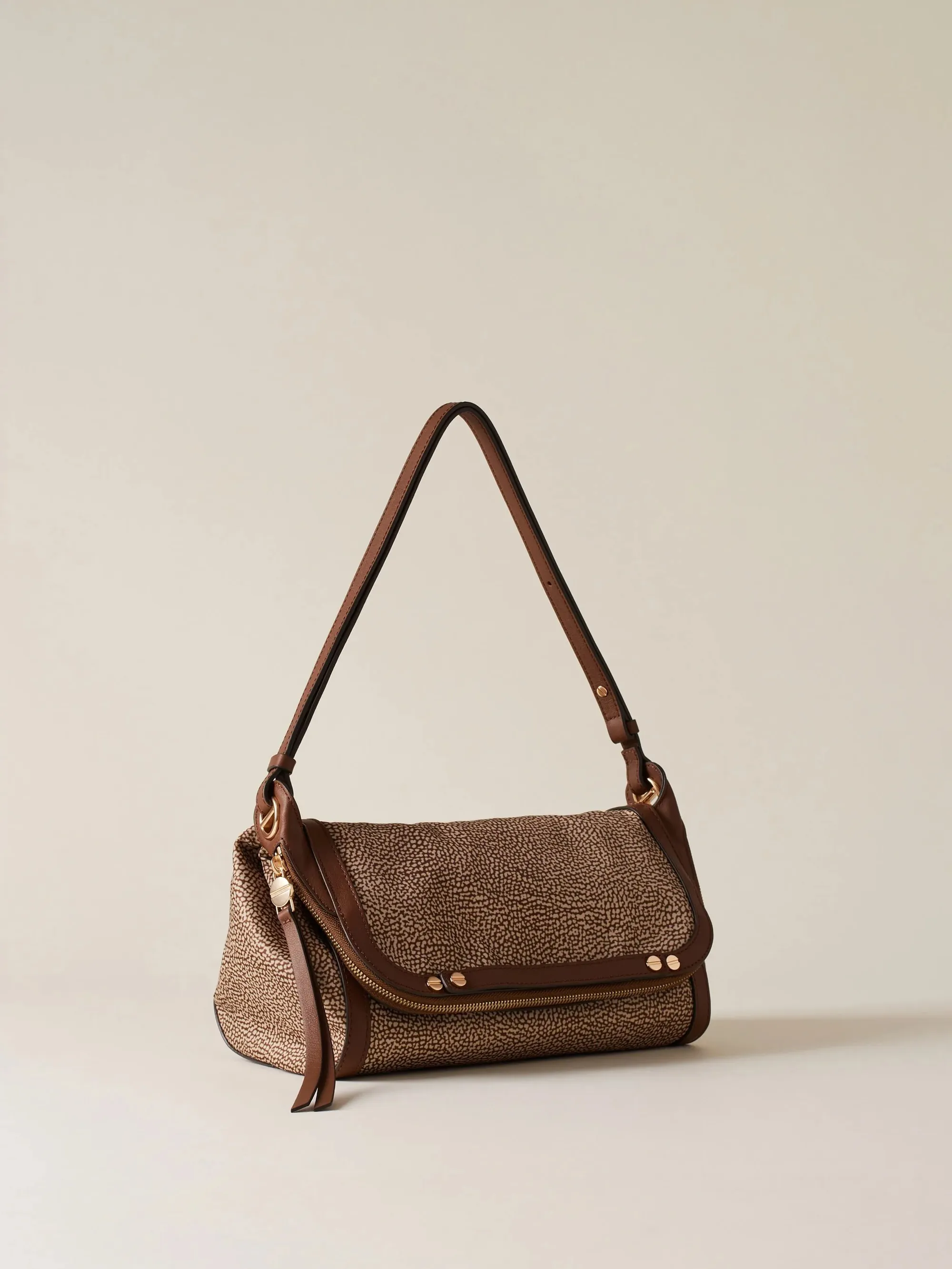 Borbonese Borsa A Tracolla Frame Small Marrone 91010221Ah1994 173619